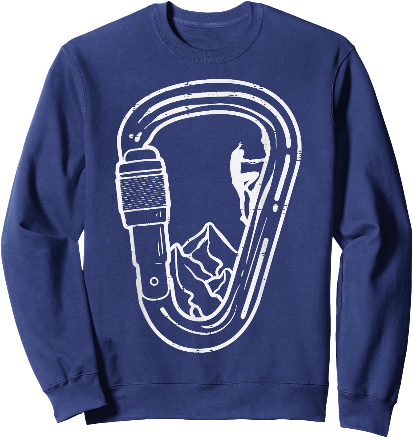 Climbing Carabiner Rock Climber Cool Mountain Men Women Kids Sweatshirt - Sweatshirt | Navy