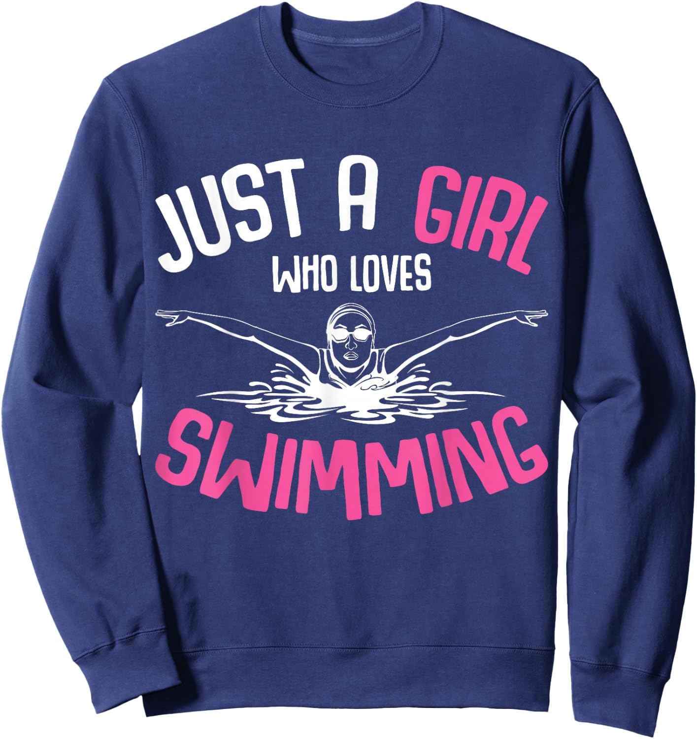 Just a Girl who loves Swimming Swimmers Kids Sweatshirt - Sweatshirt | Navy