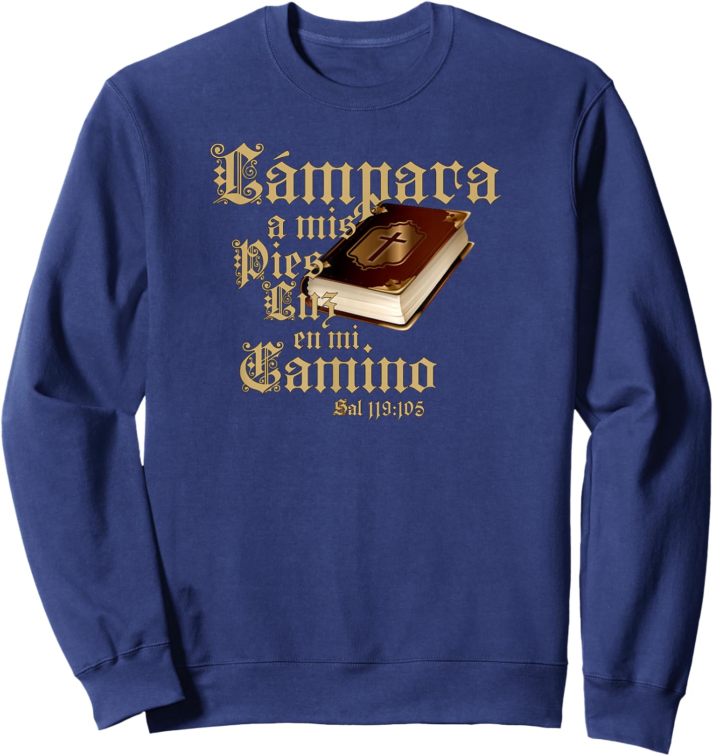 Christian Bible Verse Quote Sal 119:105 Retro Sweatshirt - Sweatshirt | Navy
