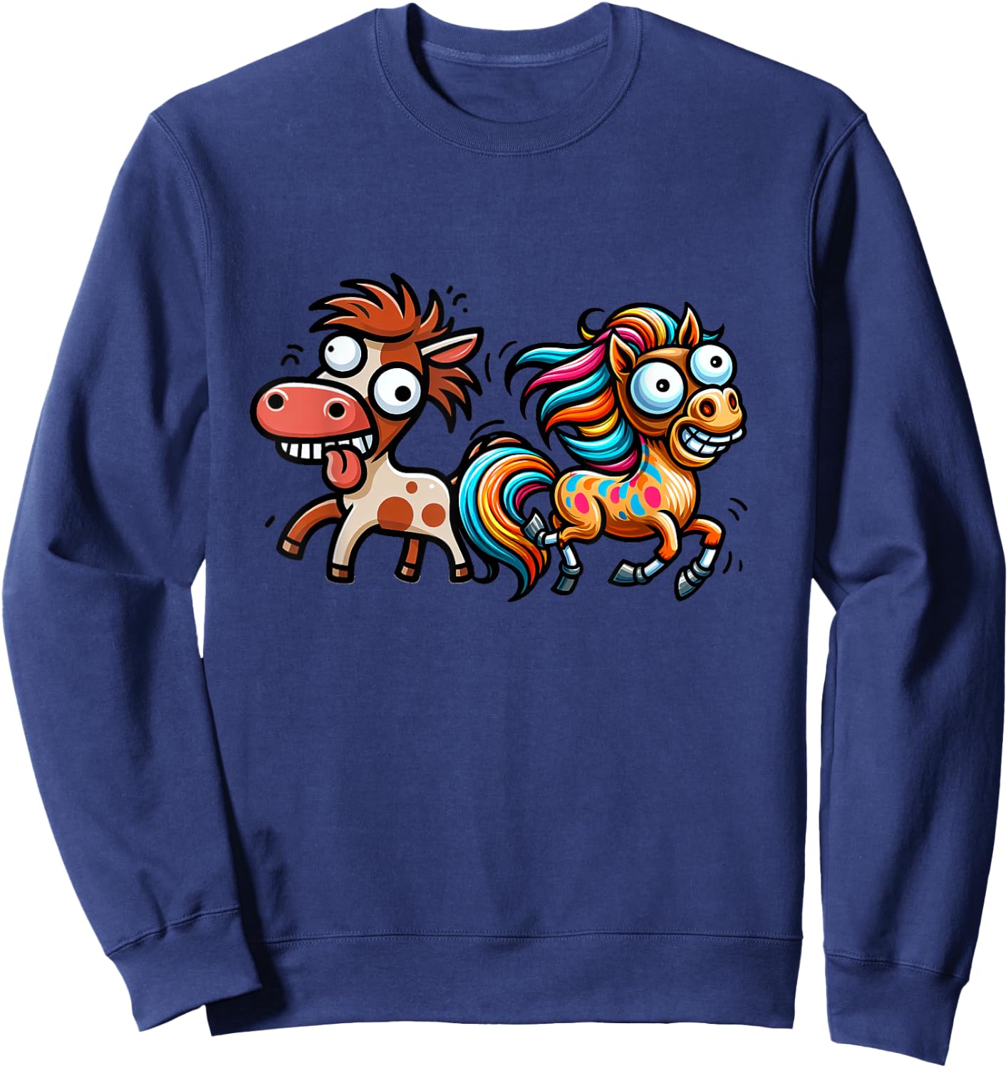 Funny Funny Horses Horse Rider Birthday Sweatshirt - Sweatshirt | Navy