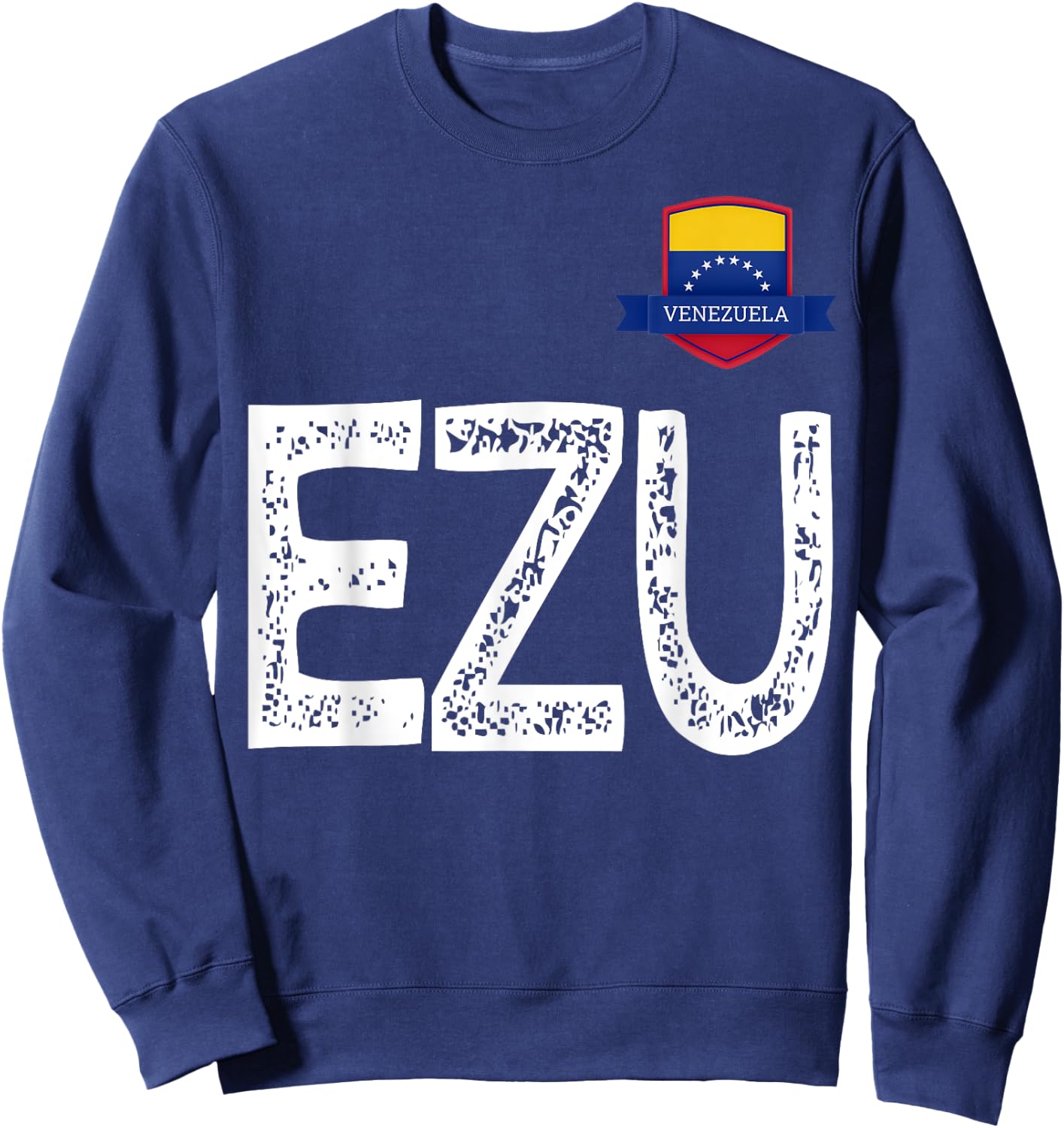 Venezuela Human-Flag Letter E and Letter Z and U Venezuela Sweatshirt - Sweatshirt | Navy