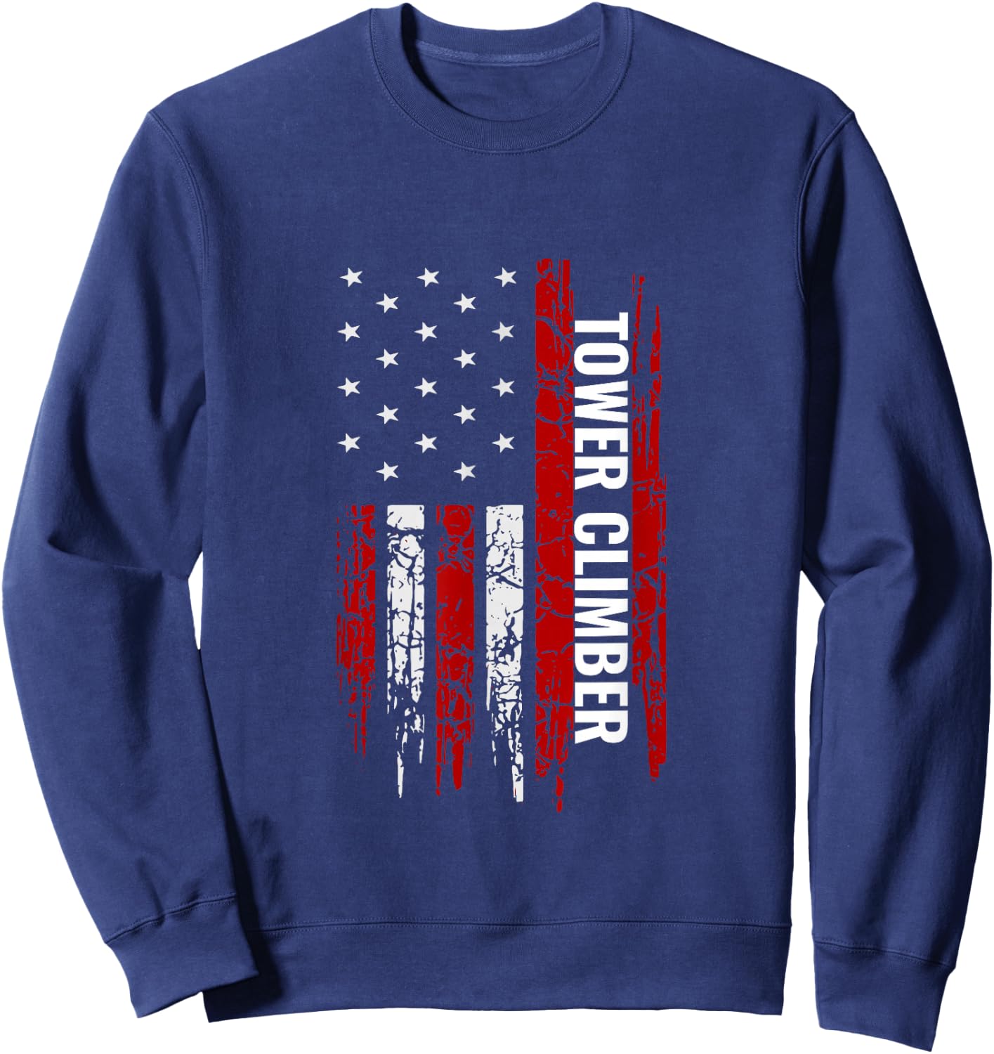 Tower Climber American USA Flag Climbing Men Sweatshirt - Sweatshirt | Navy