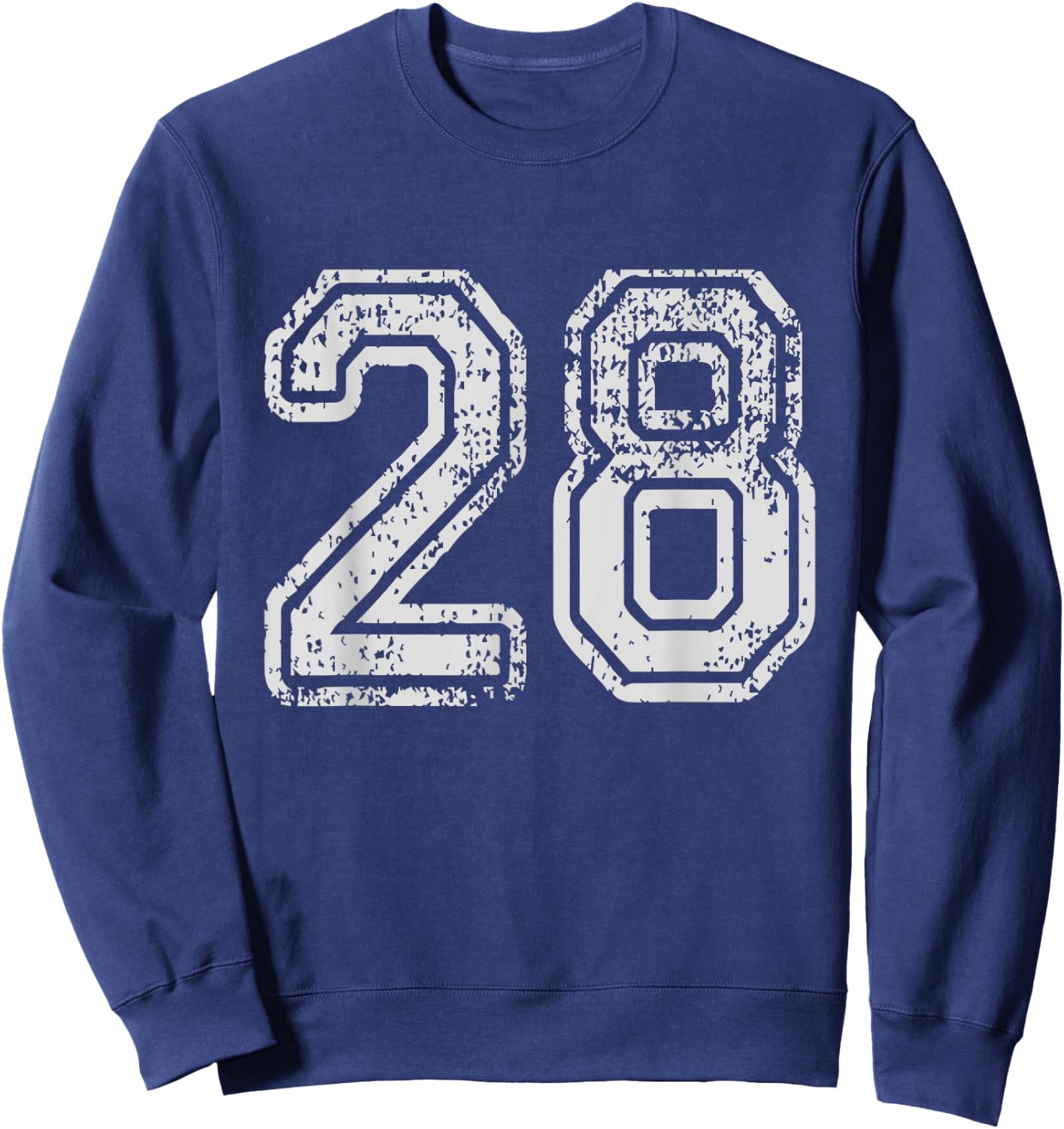 Team Jersey Uniforms Number 28 School Sports 28th Birthday Sweatshirt - Sweatshirt | Navy