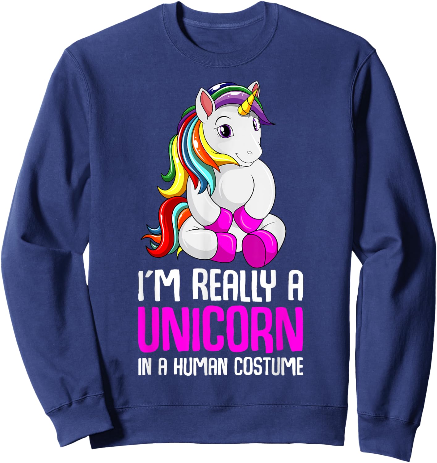 Unicorn Lover Unicorns Costume Kids Girls Youth Women Sweatshirt - Sweatshirt | Navy
