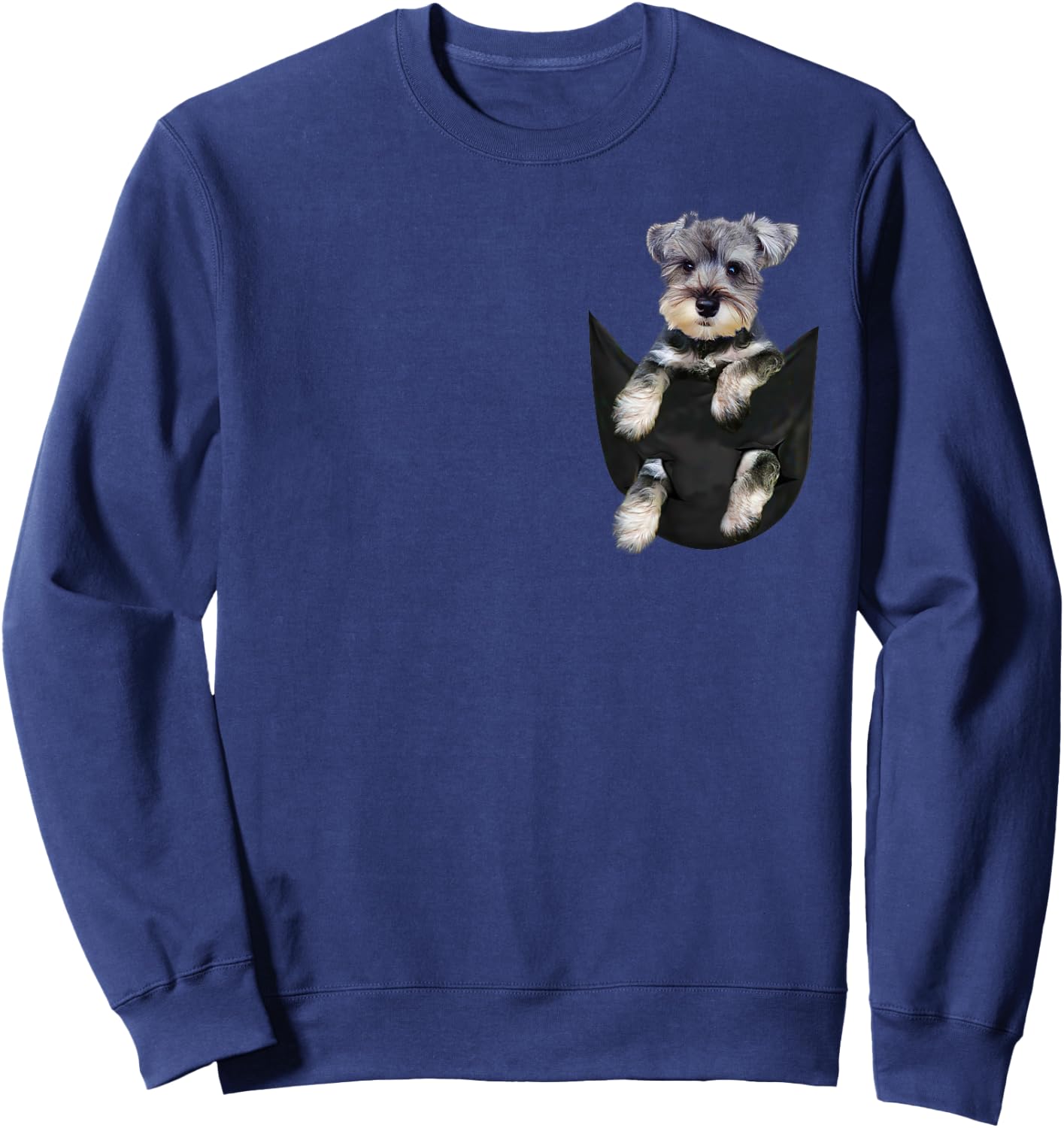 Schnauzer Dog in Pocket Puppy Gifts Sweatshirt - Sweatshirt | Navy