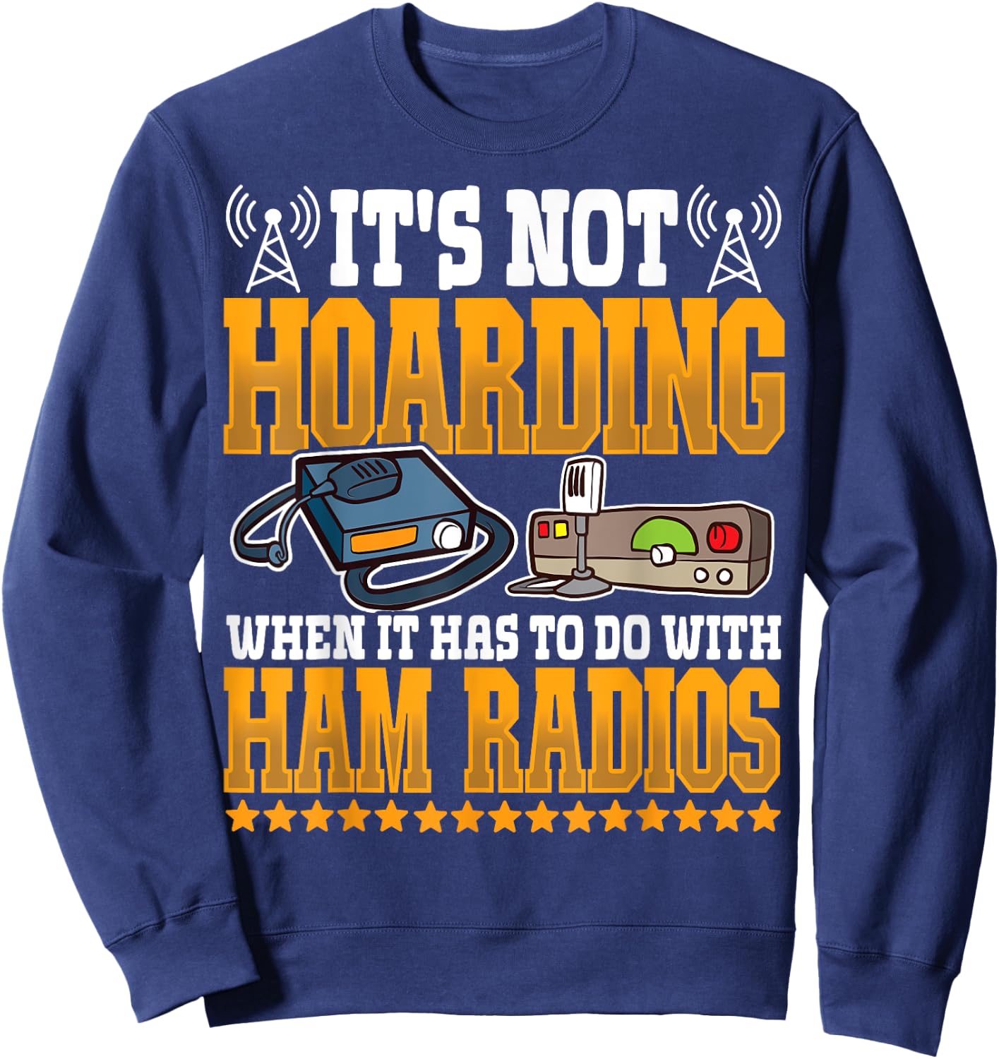 Best Licensed Amateur Ham Radio Operator Designs -Adults Black Short Sleeve Classic Fit Sweatshirt - Sweatshirt | Navy