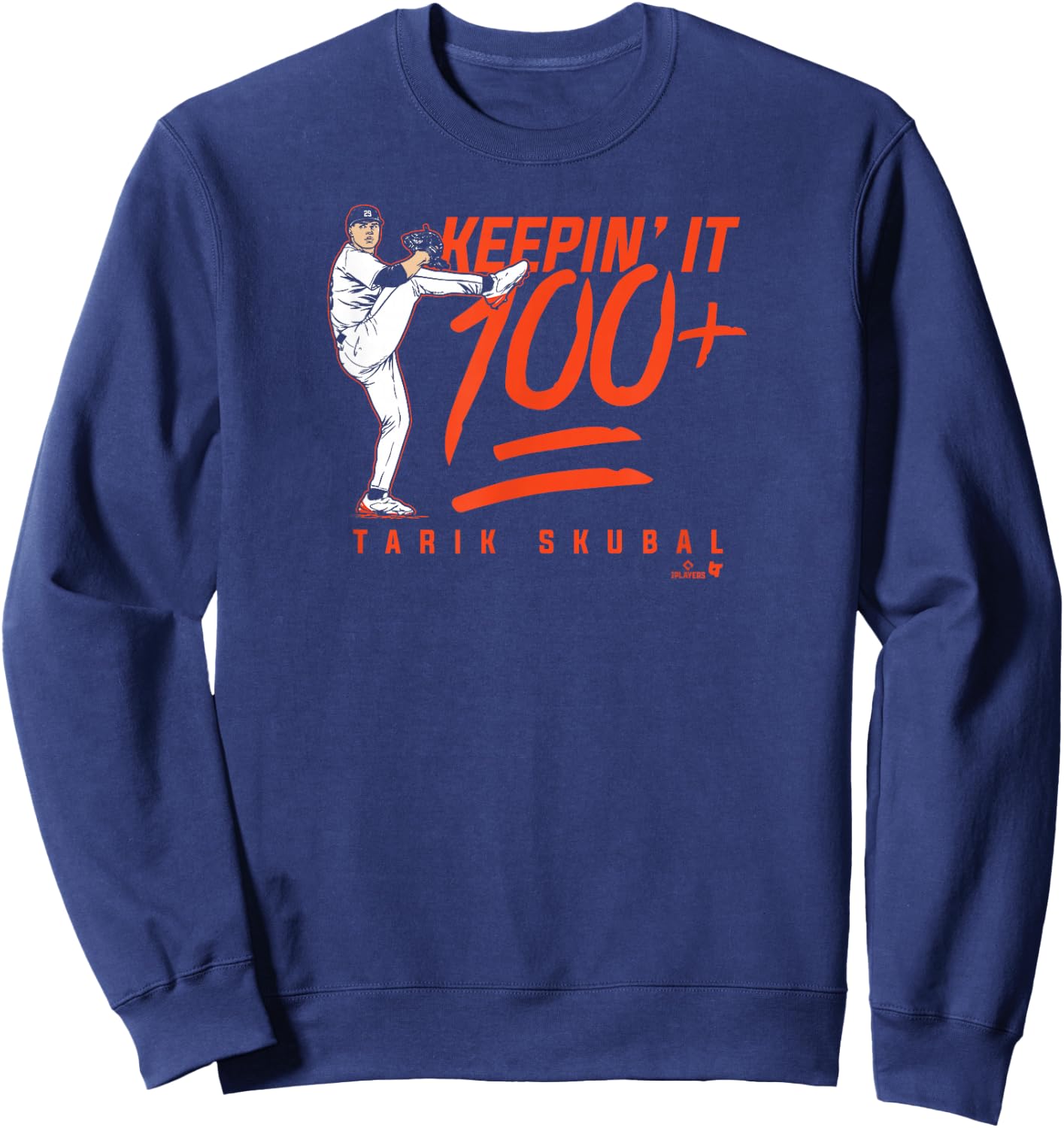 Tarik Skubal - Keepin' It 100+ - Detroit Baseball Sweatshirt - Sweatshirt | Navy