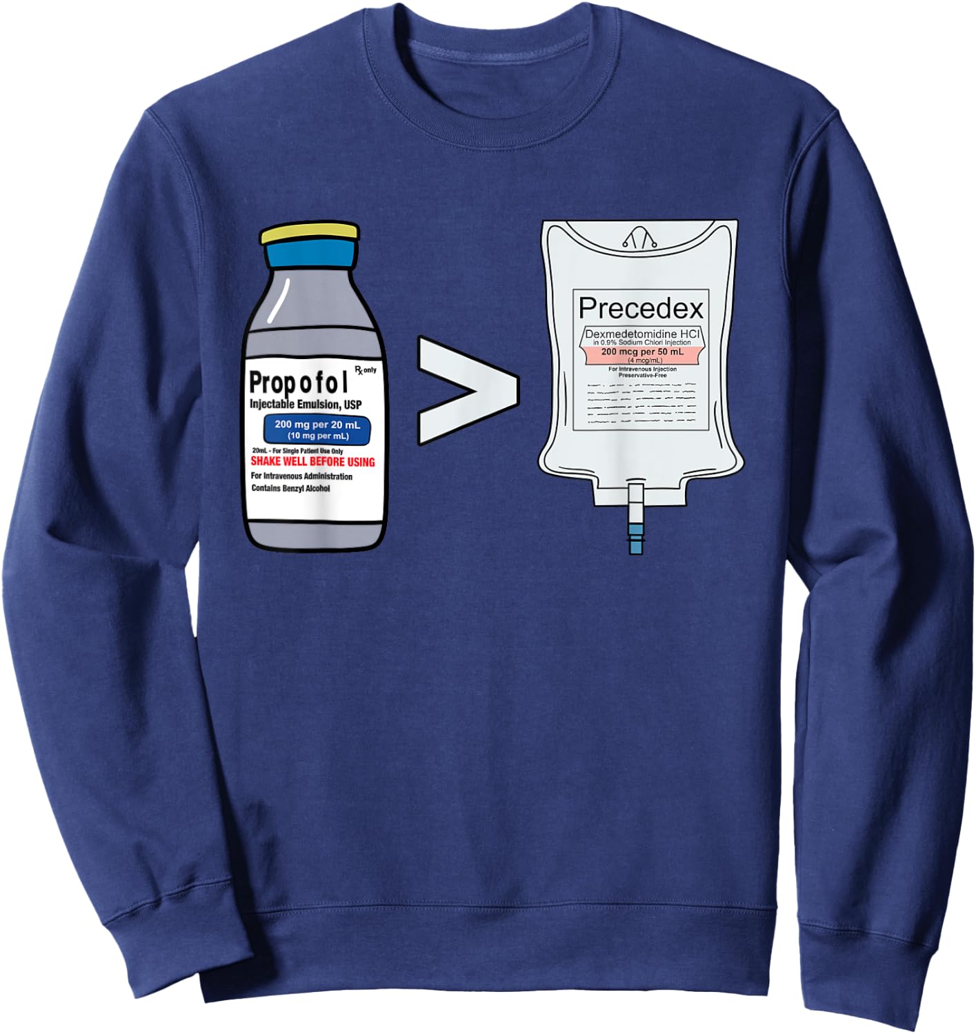 Propofol Precedex Funny Anesthesiologist Anesthesia Sweatshirt - Sweatshirt | Navy