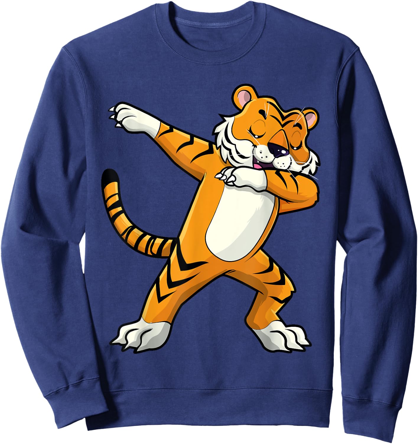 Dabbing Tiger Zoo Birthday Safari Lover Men Women Kids Sweatshirt - Sweatshirt | Navy