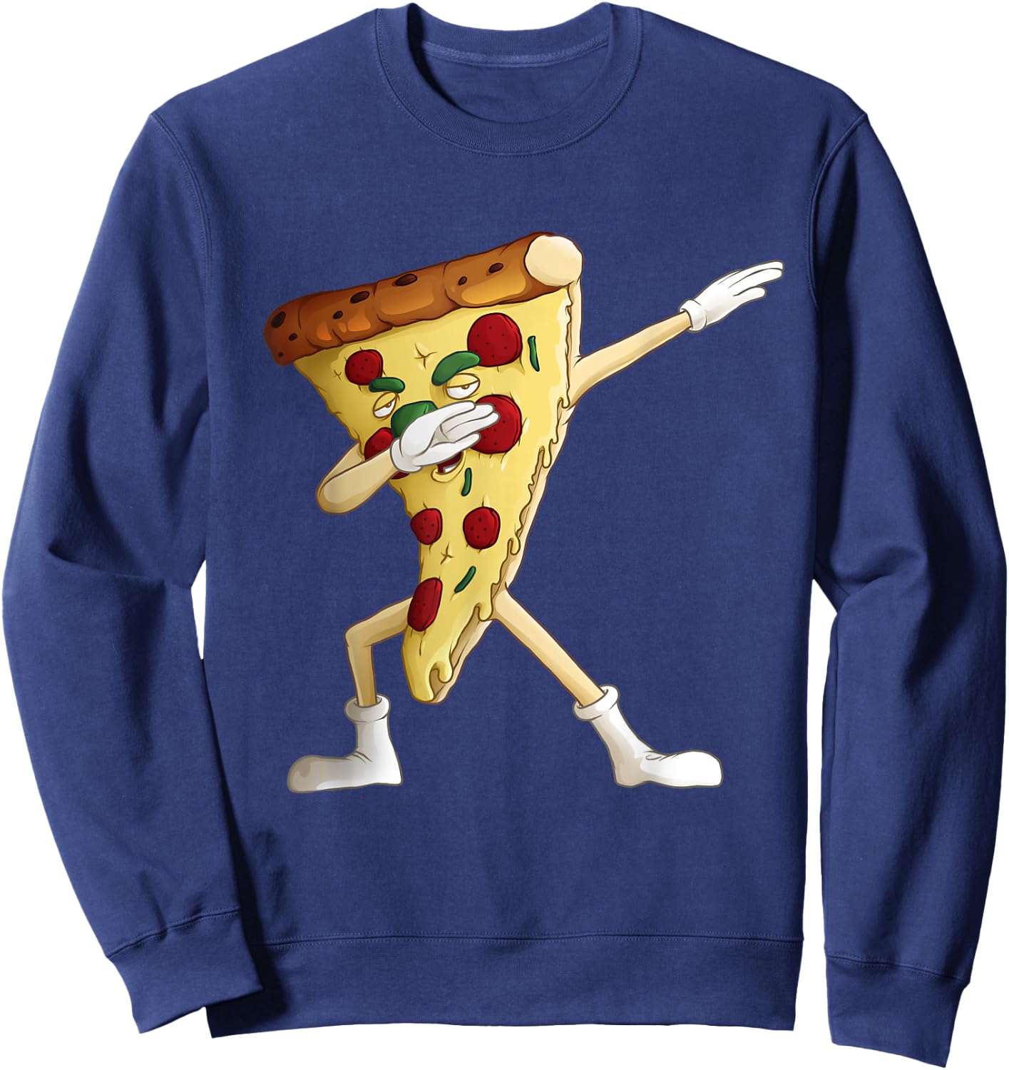 Cool Dabbing Pizza Design For Boys Girls Kids Pizza Lover Sweatshirt - Sweatshirt | Navy