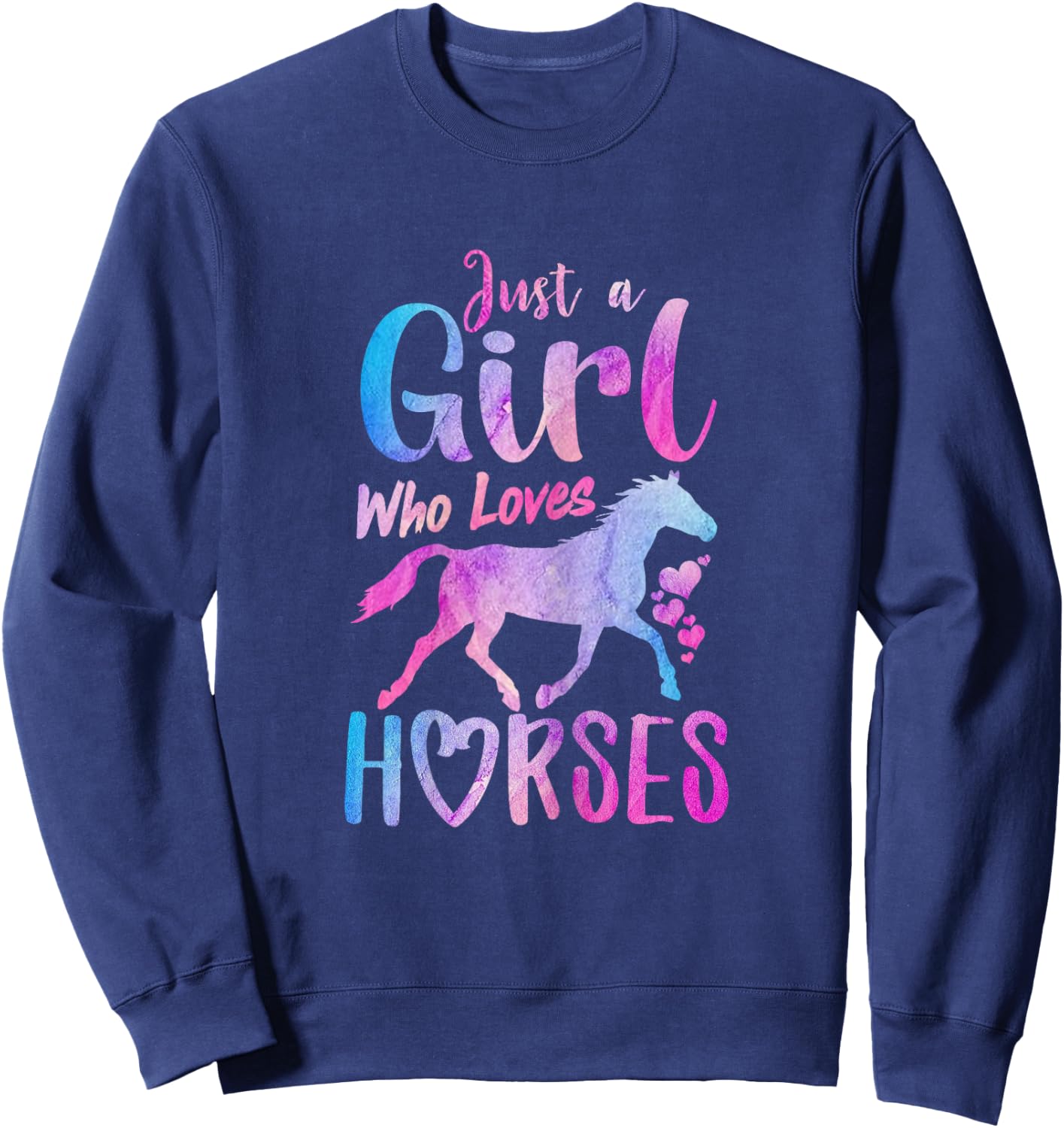 Just A Girl Who Loves Horses Riding Cute Horse Girls Women Sweatshirt - Sweatshirt | Navy