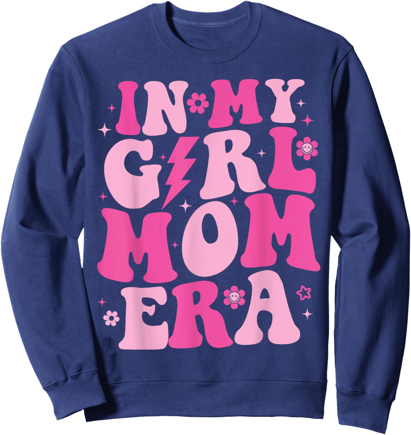 In My Girl Mom Era Groovy Mom Mothers Day 2024 Sweatshirt - Sweatshirt | Navy