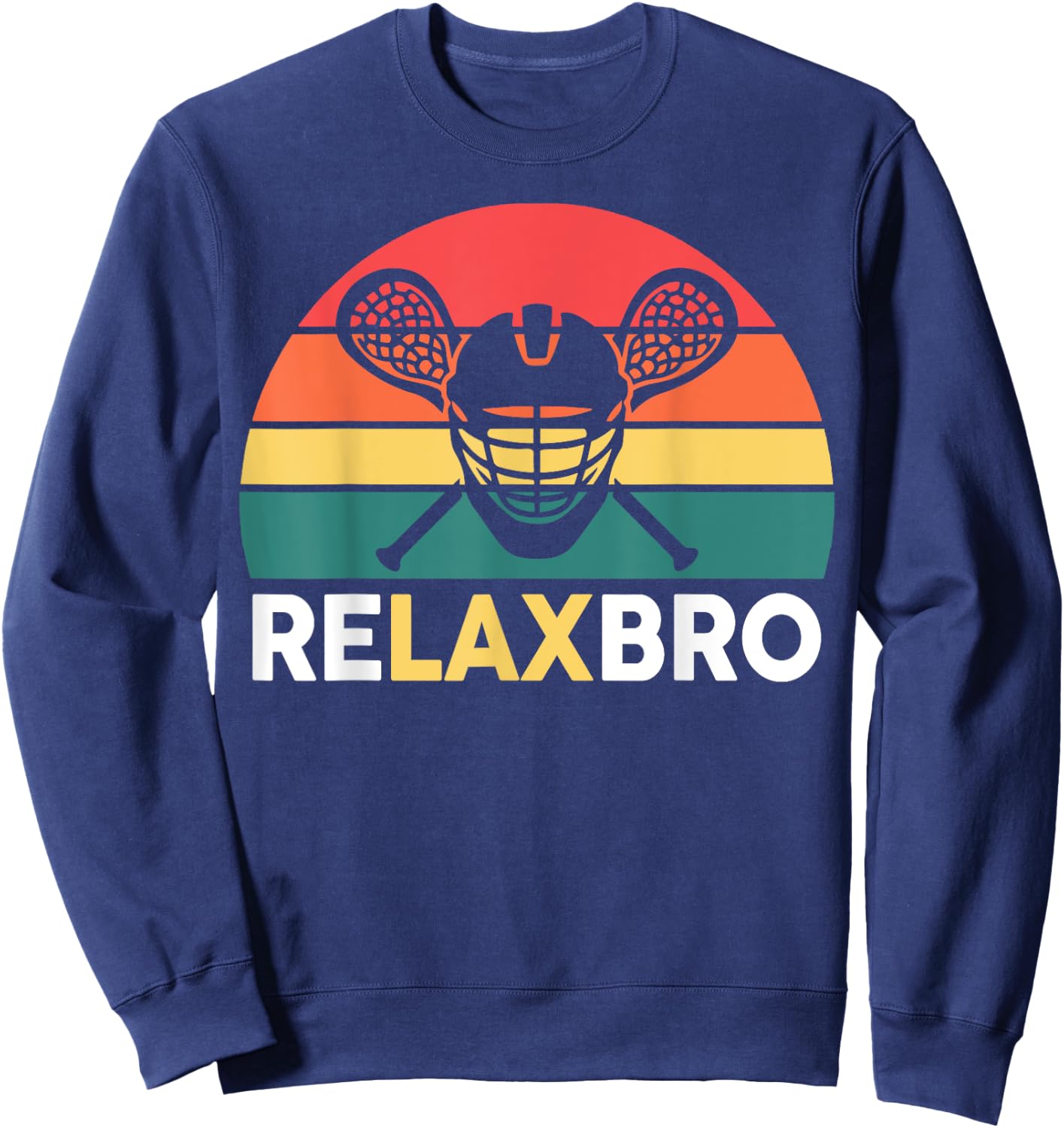 Lacrosse-Shirt Relaxbro Funny Lacrosse Lax Boys Youth Men Sweatshirt - Sweatshirt | Navy