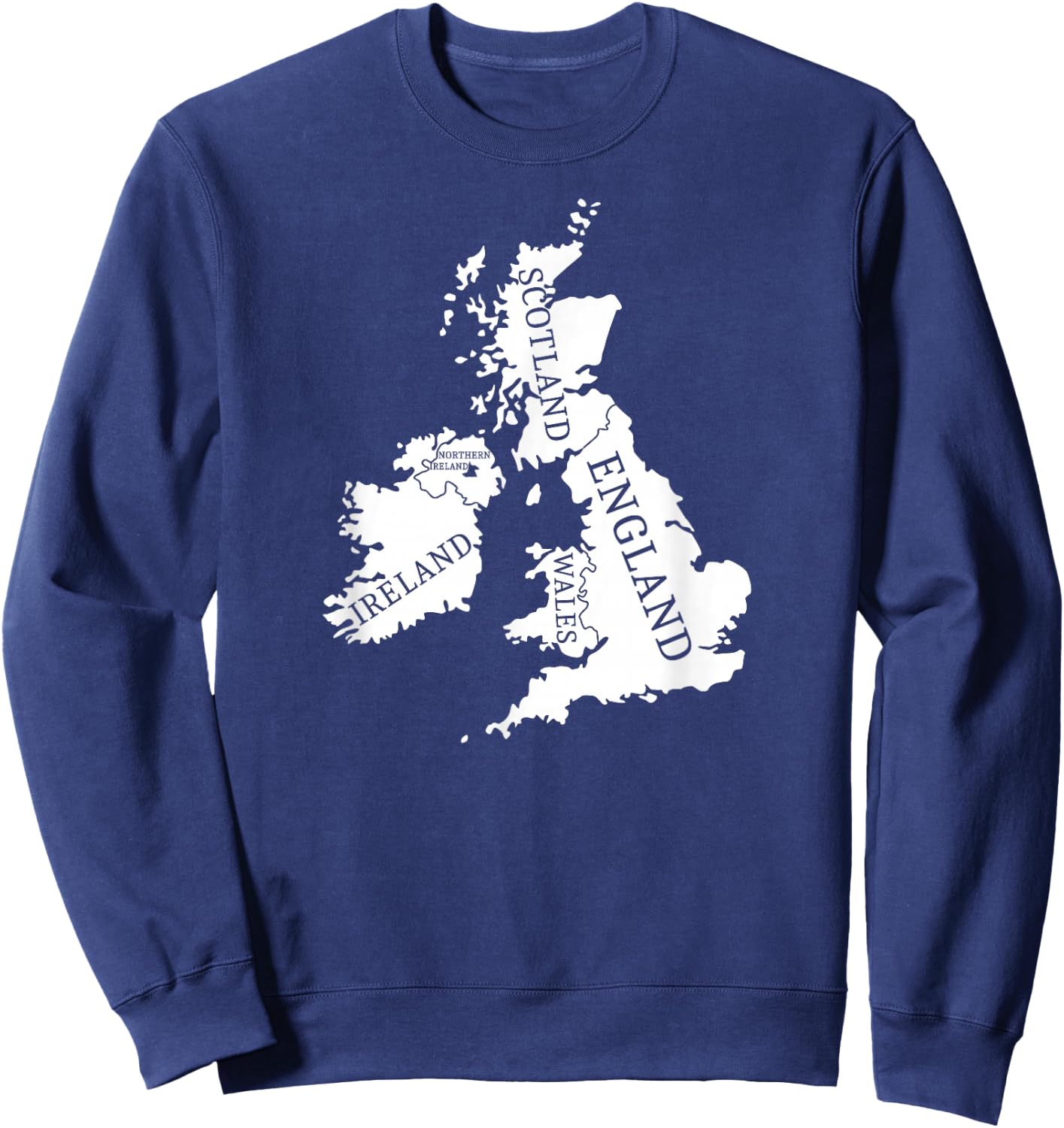 British Isles Sea Ireland Scotland Wales England Map Coins Sweatshirt - Sweatshirt | Navy