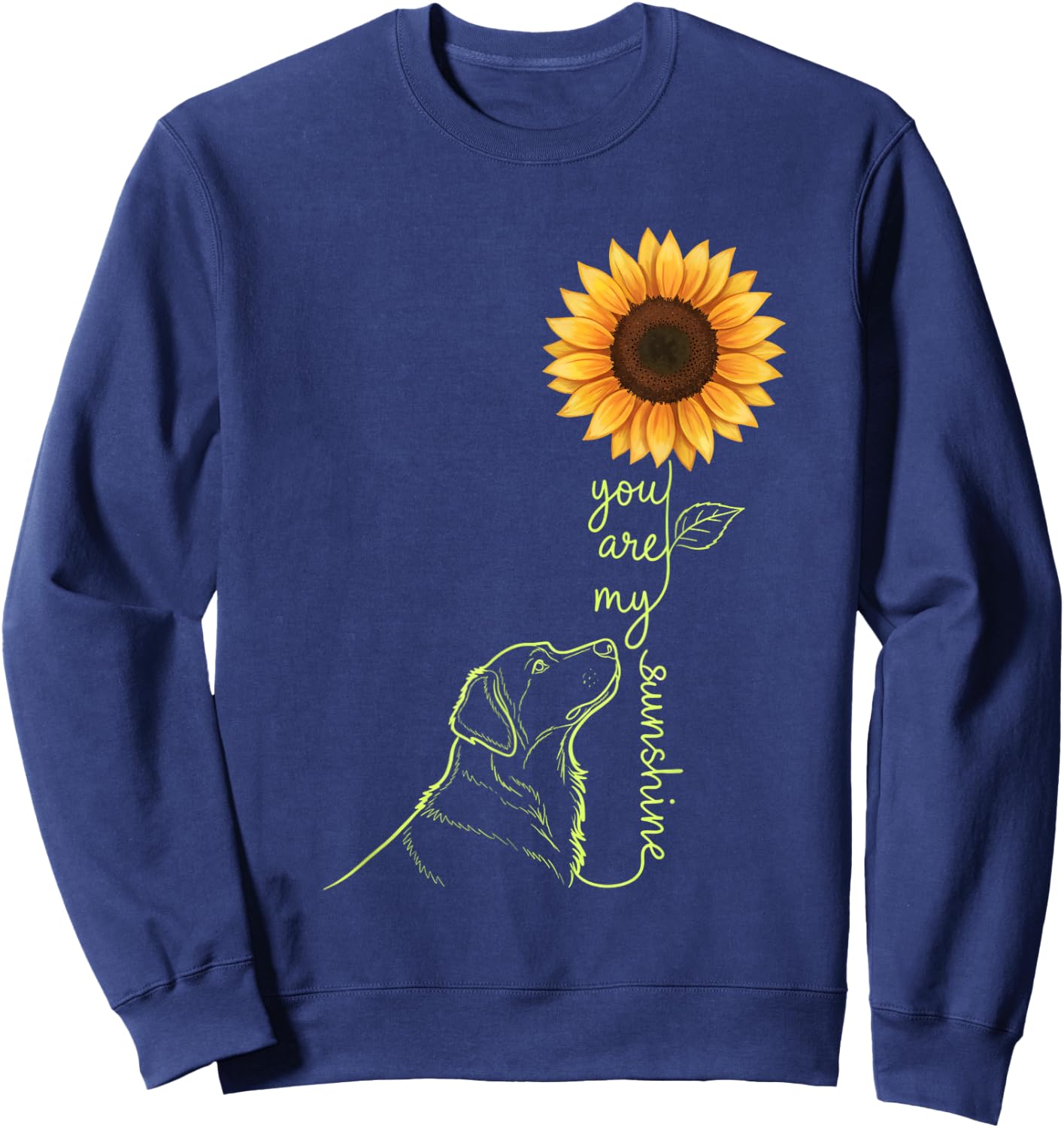 Cat You are My Sunshine Sunflower Cat Lover Design Sweatshirt - Sweatshirt | Navy