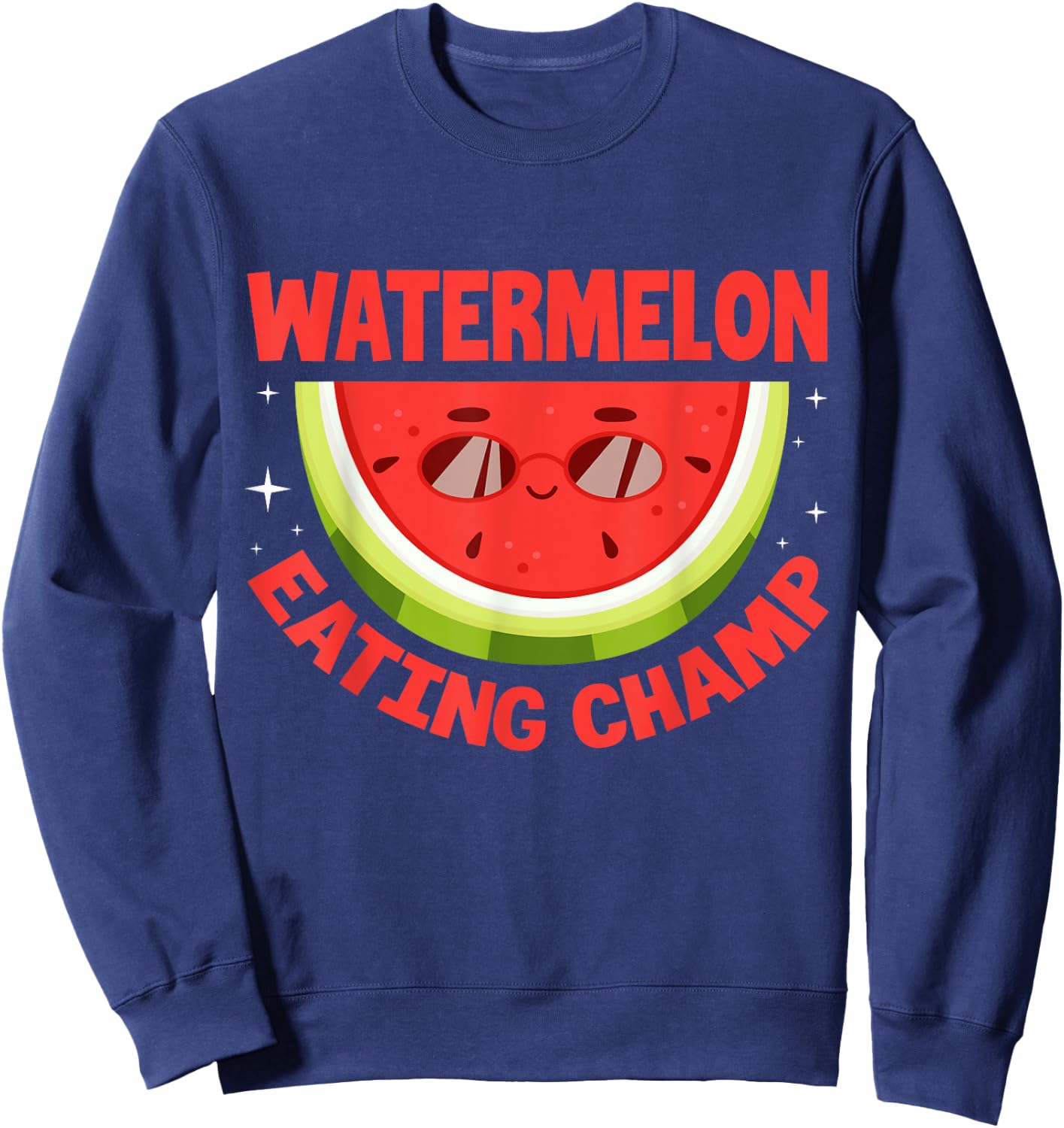 Watermelon Eating Champ Funny Watermelon Kawaii Sweatshirt - Sweatshirt | Navy