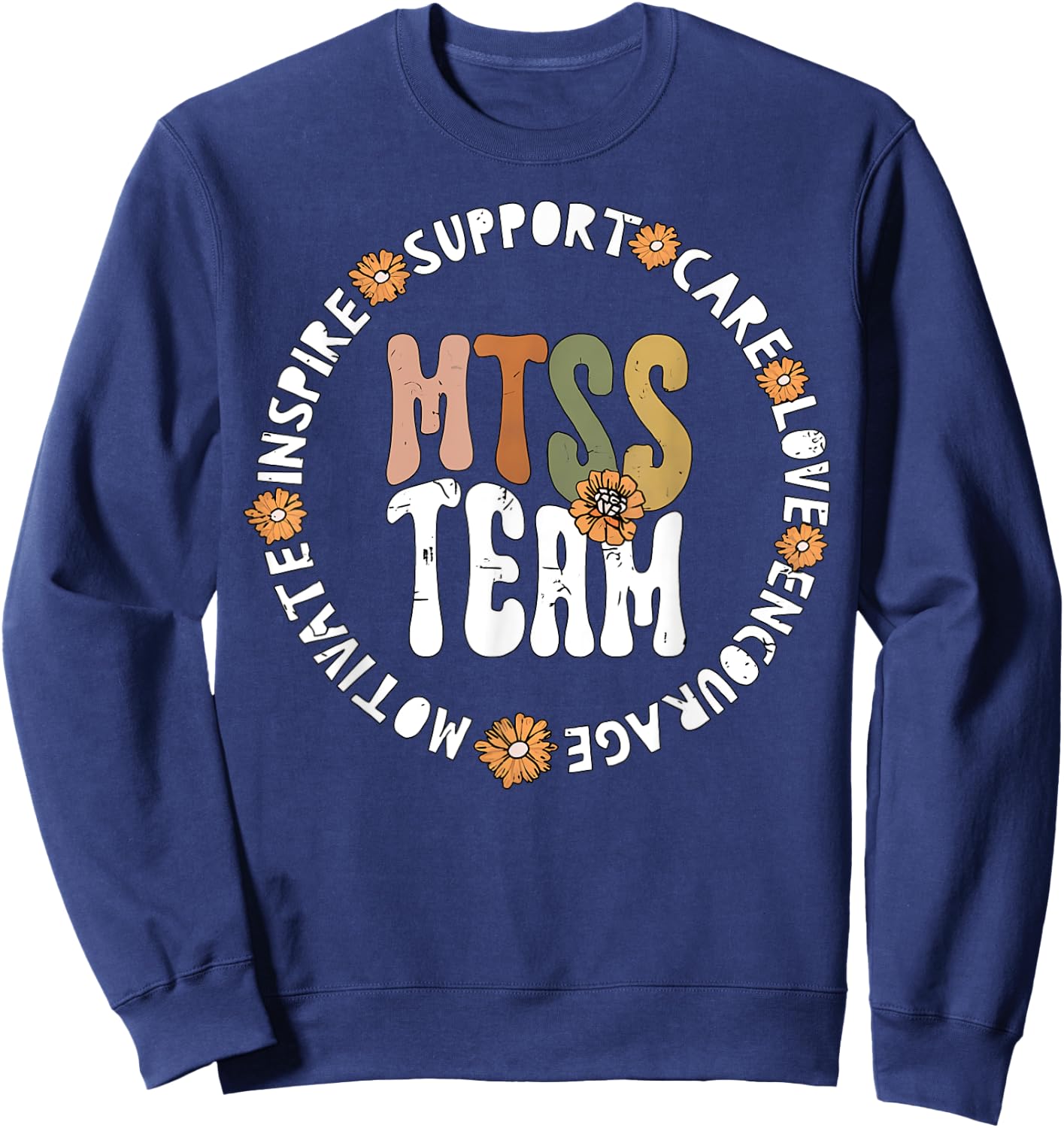 Retro MTSS Team Multi Tiered System of Support Student Sweatshirt - Sweatshirt | Navy