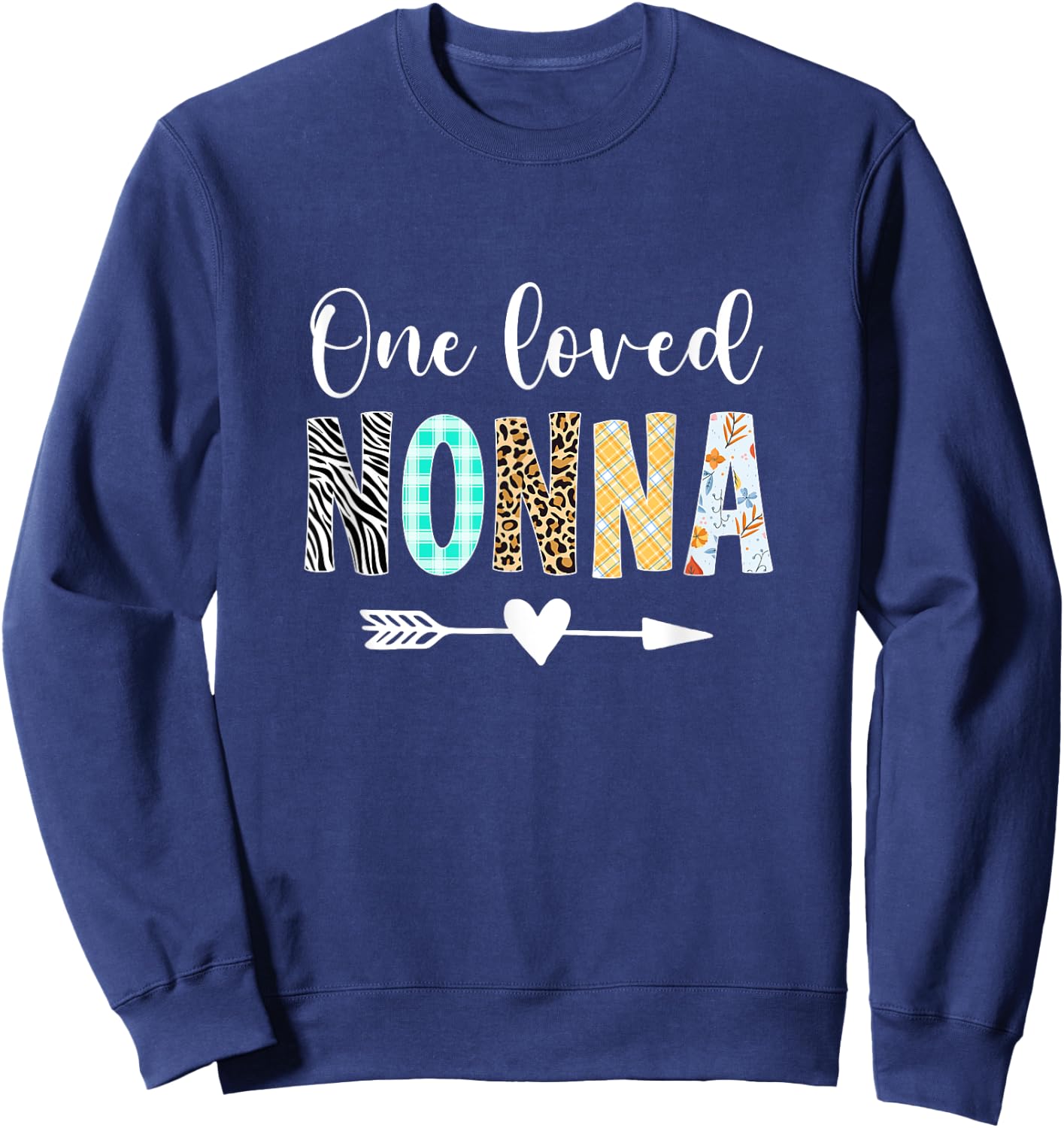 Nonna Women Cute Design One Loved Nonna Mother's Day Sweatshirt - Sweatshirt | Navy