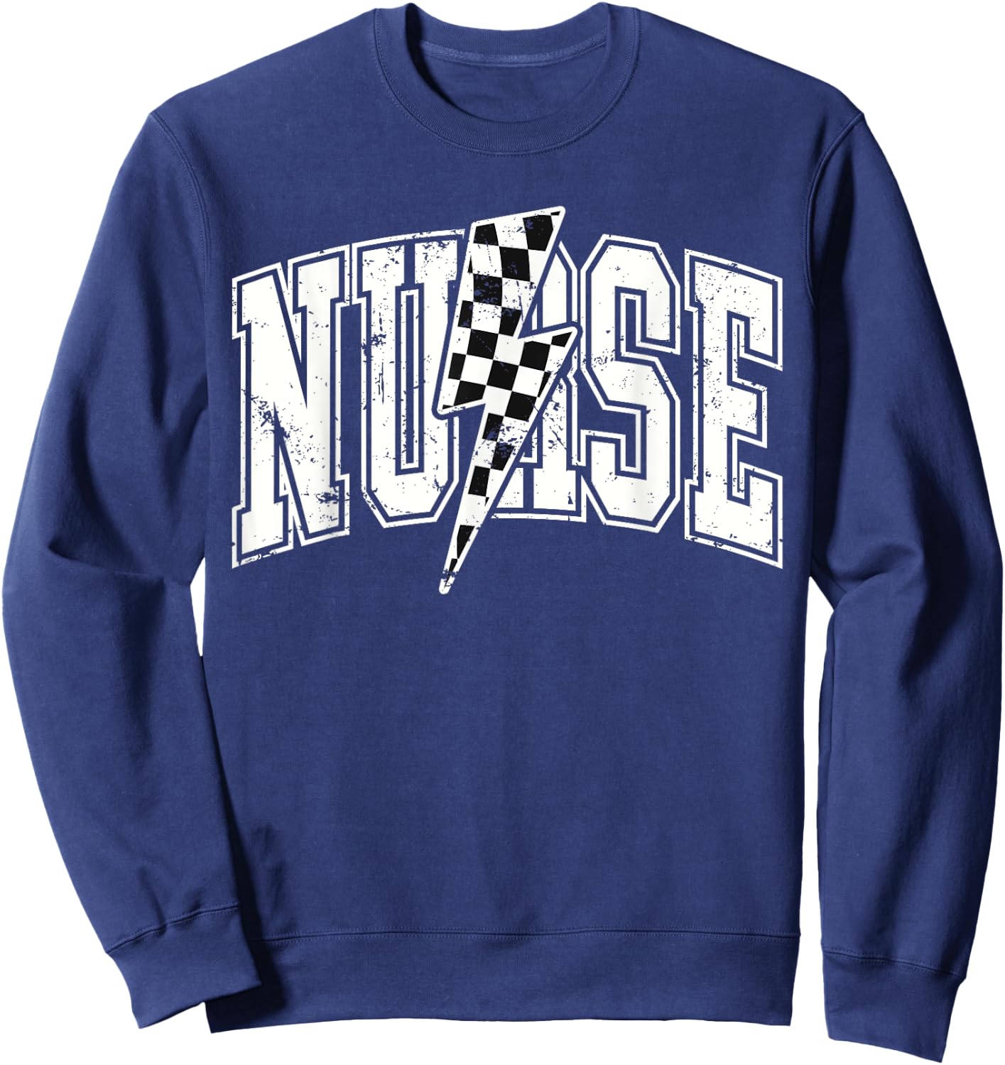 Nurse Checkered RN NICU Nurse Hosting Race Car Pit Crew Sweatshirt - Sweatshirt | Navy