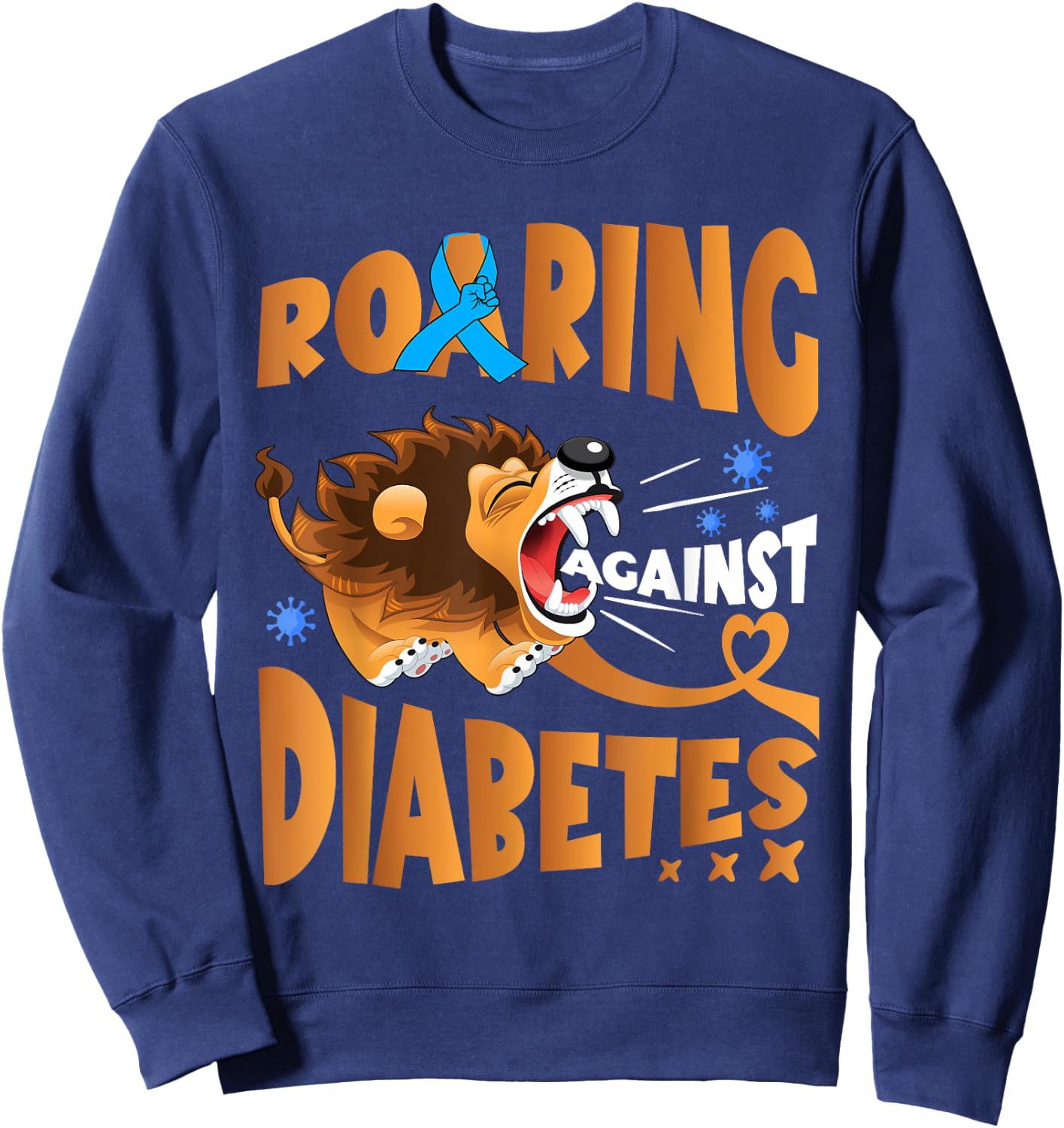Diabetes Awareness Lion Insulin Diabetic Toddler Kids Sweatshirt - Sweatshirt | Navy