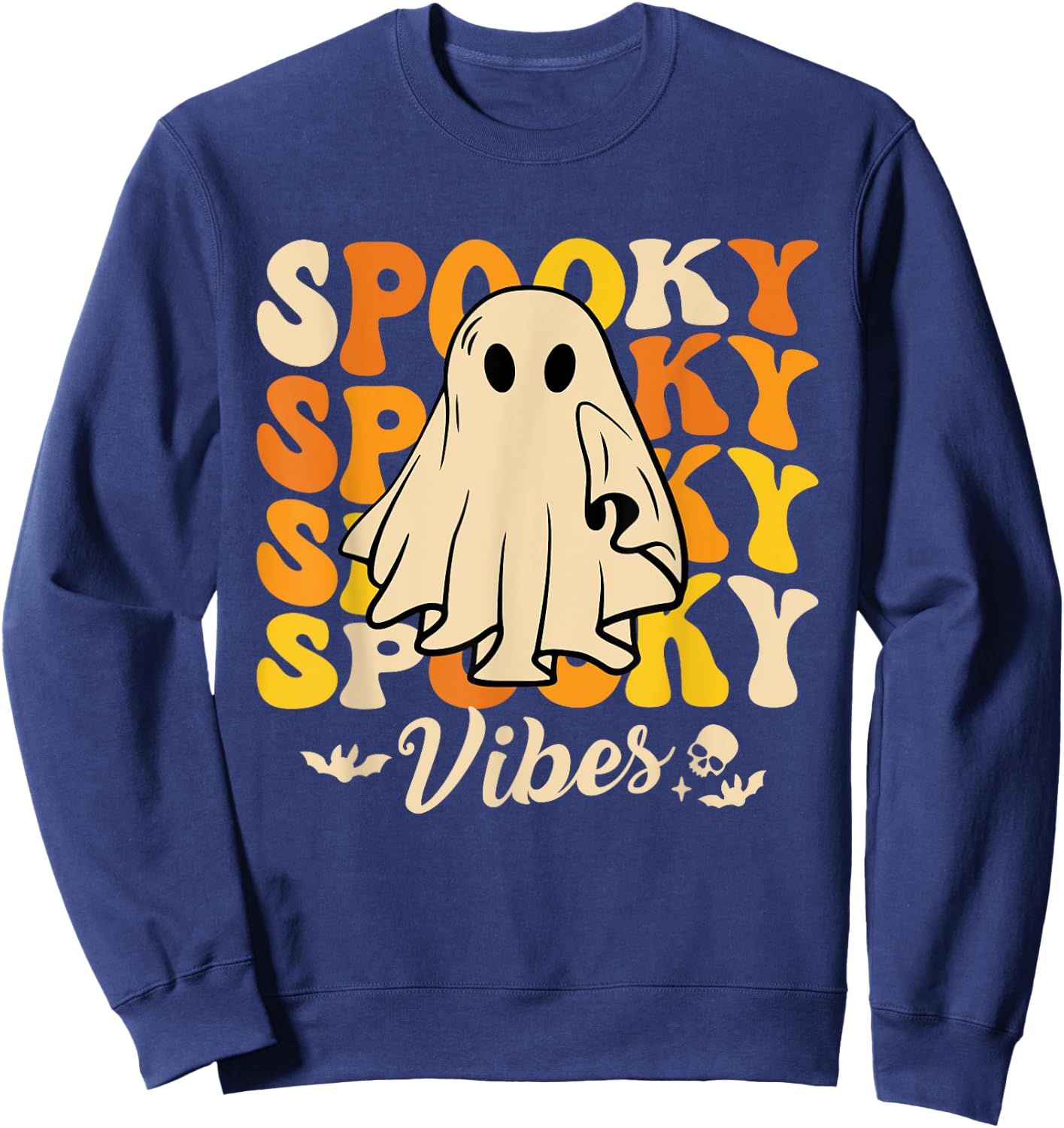 Spooky Vibes Funny Lazy Halloween Costume Outfit Sweatshirt - Sweatshirt | Navy