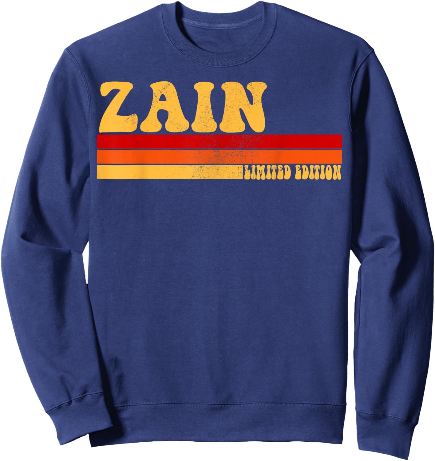 ZAIN Name Personalized Idea Men Retro Vintage ZAIN Sweatshirt - Sweatshirt | Navy