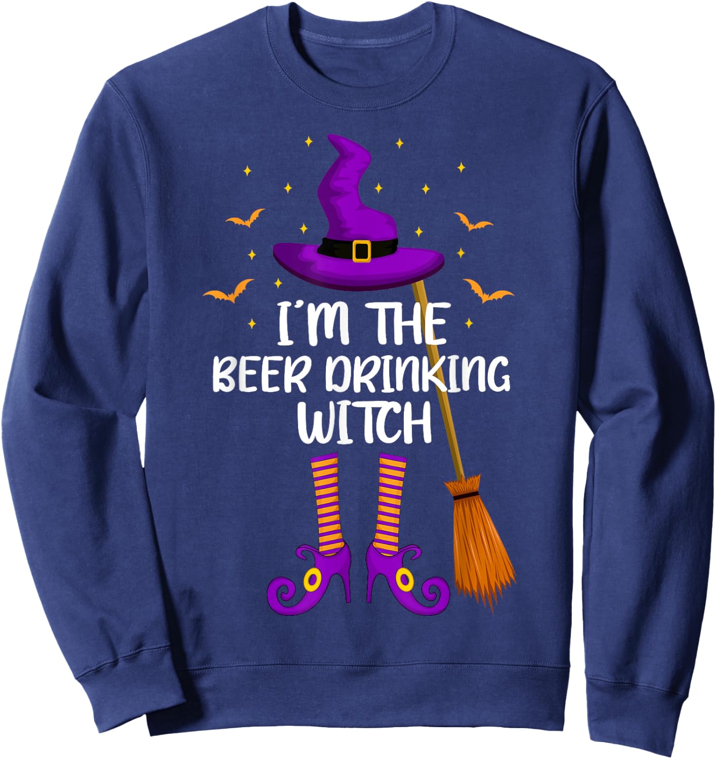 I'm The Beer Drinking Witch Funny Beer Drinking Halloween Sweatshirt - Sweatshirt | Navy