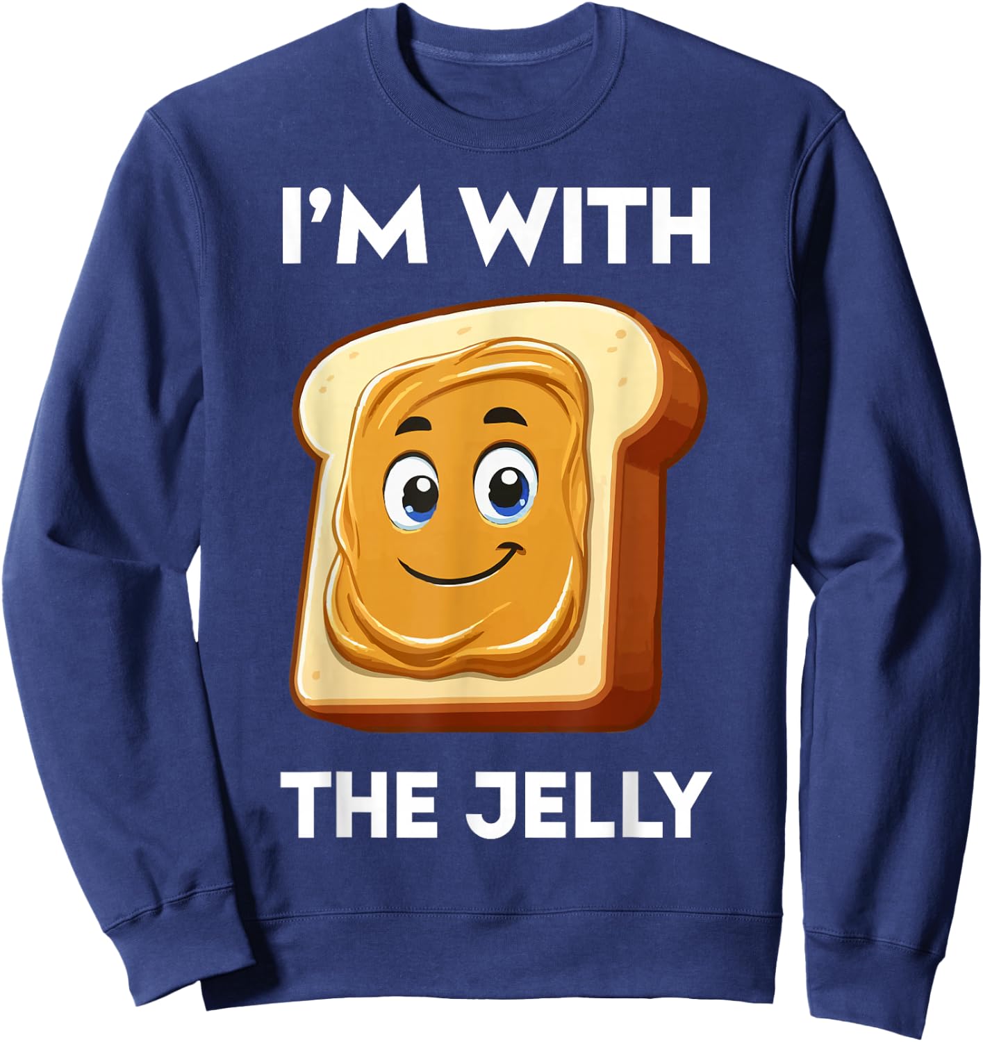 I'm with Jelly Just Married Couple Funny Honeymoon Sweatshirt - Sweatshirt | Navy
