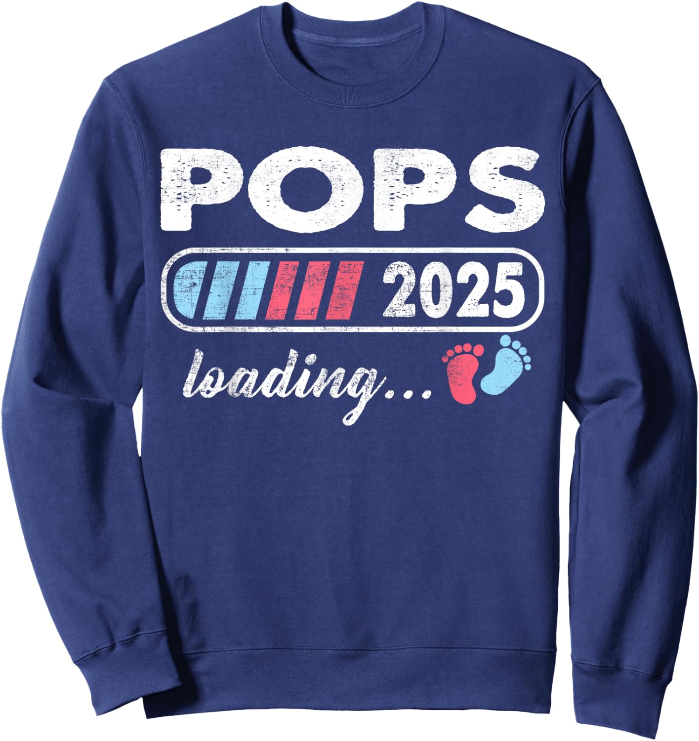 Pops 2025 Loading a Girl or a Boy Baby Announcement Sweatshirt - Sweatshirt | Navy