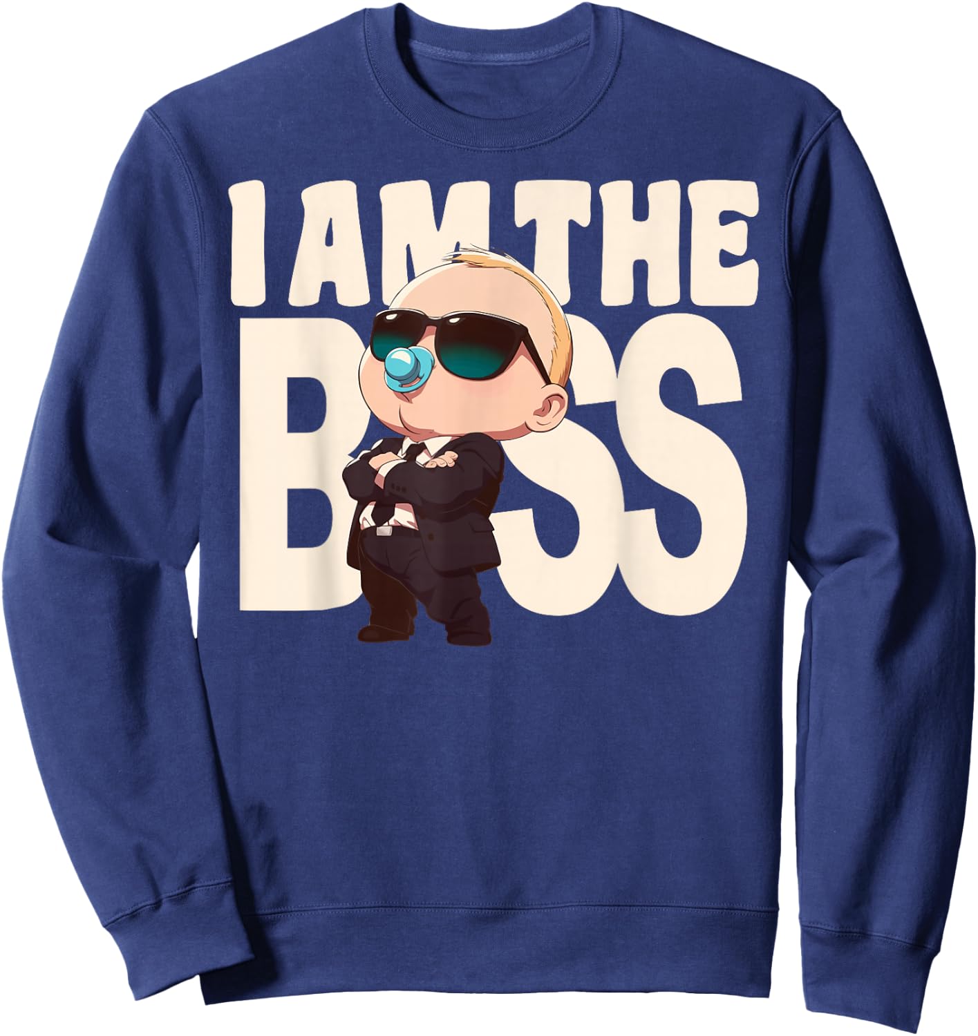 Baby Boss "I'm The Boss" Like A Boss Kids Sweatshirt - Sweatshirt | Navy