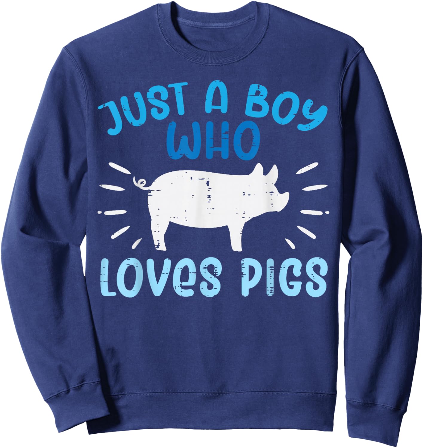 Just A Boy Who Loves Pigs Hog Farm Boys Kids Toddler Youth Sweatshirt - Sweatshirt | Navy