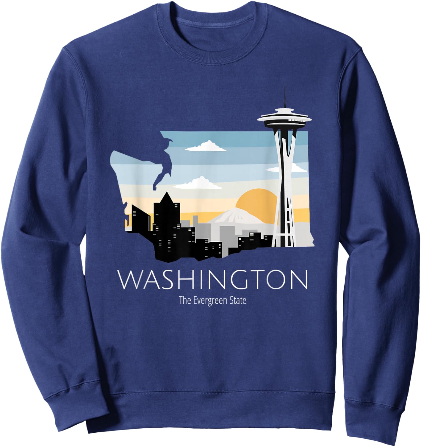 Washington Proud State Motto The Evergreen State Sweatshirt - Sweatshirt | Navy