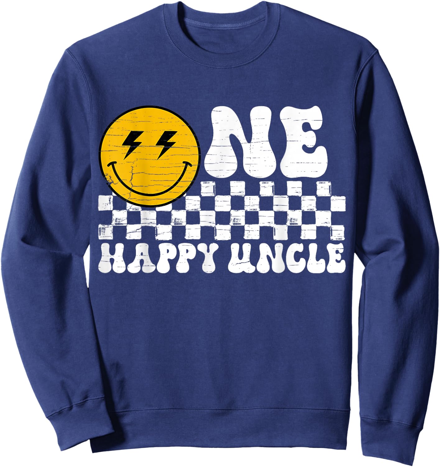 One Happy Dude Uncle 1st Birthday Family Matching Sweatshirt - Sweatshirt | Navy