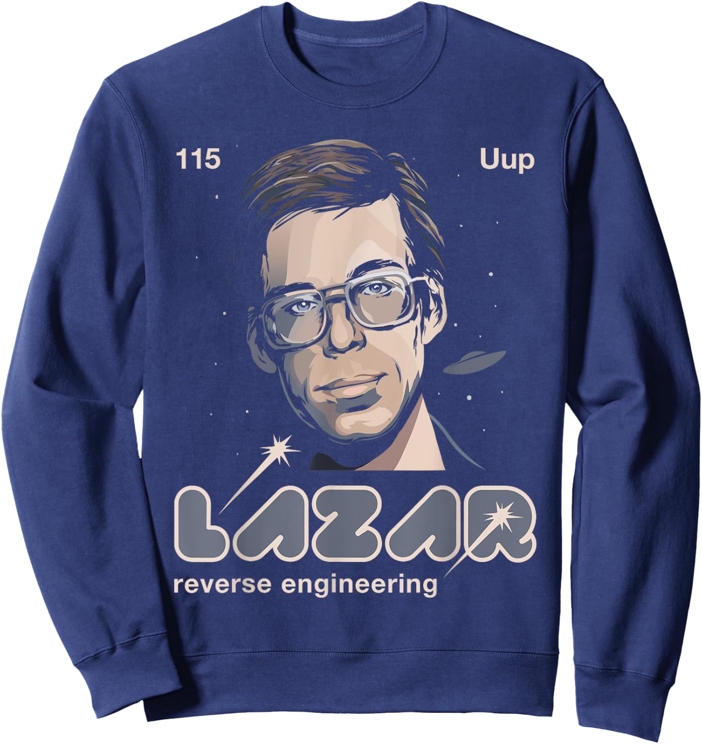 Bob Lazar Reverse Engineering Area 51 - Men's Classic Fit Blue Short Sleeve - Small Sweatshirt - Sweatshirt | Navy