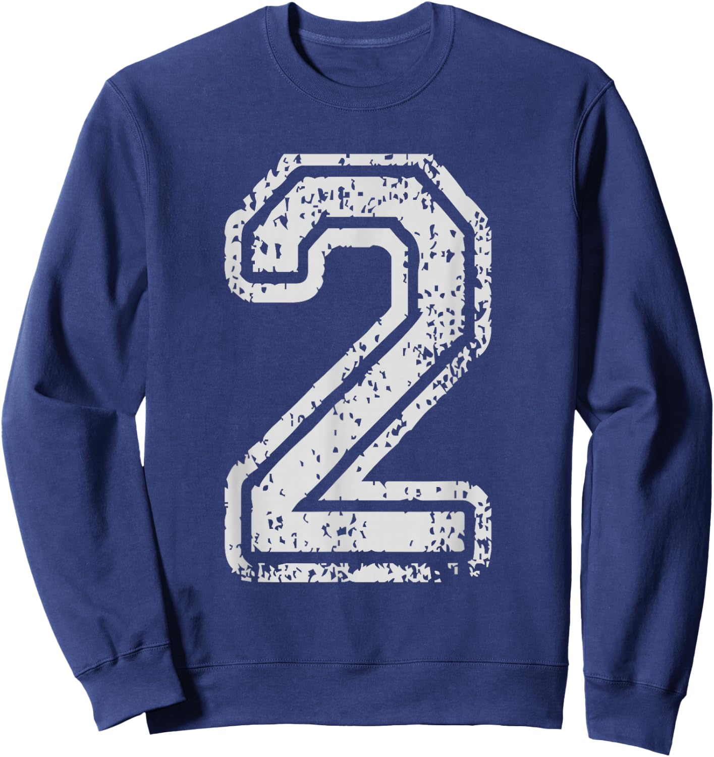 Team Jersey Uniforms Number 2 Two School Sports Birthdays Sweatshirt - Sweatshirt | Navy