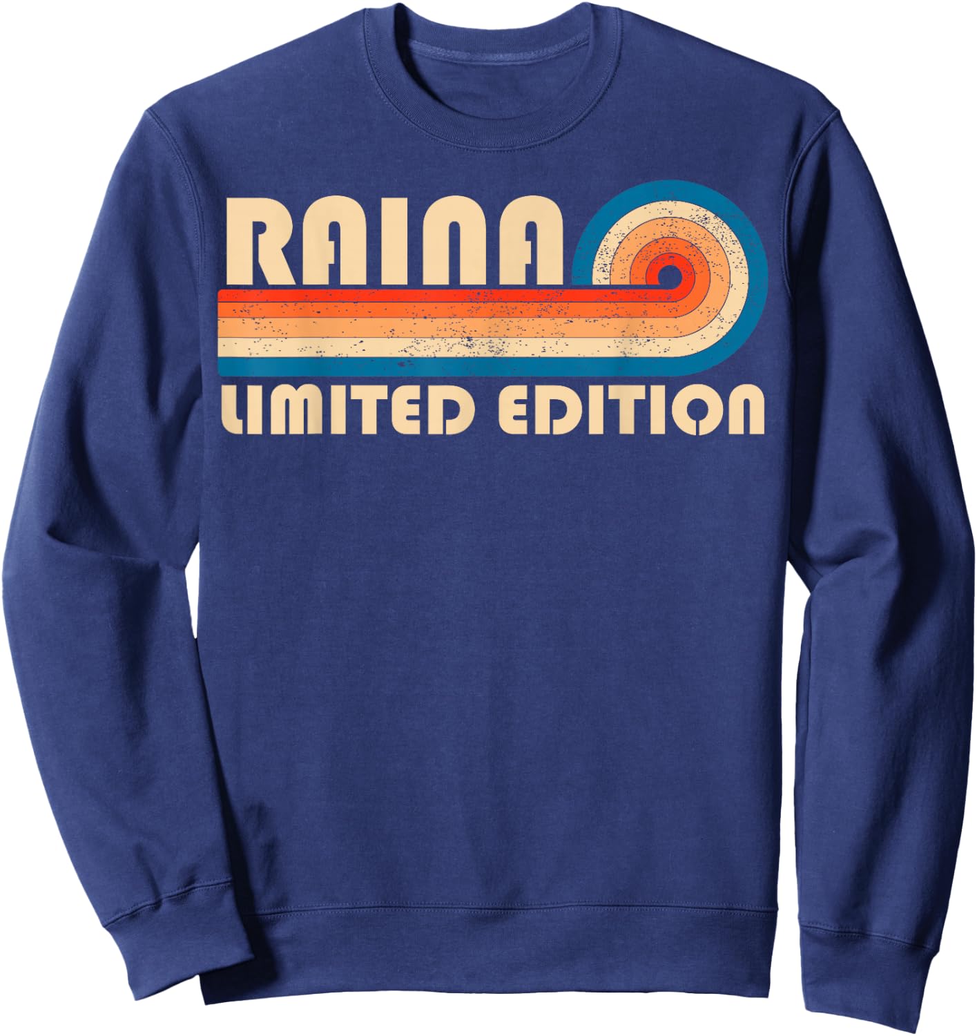 RAINA Surname Retro Vintage 80s 90s Birthday Reunion Sweatshirt - Sweatshirt | Navy