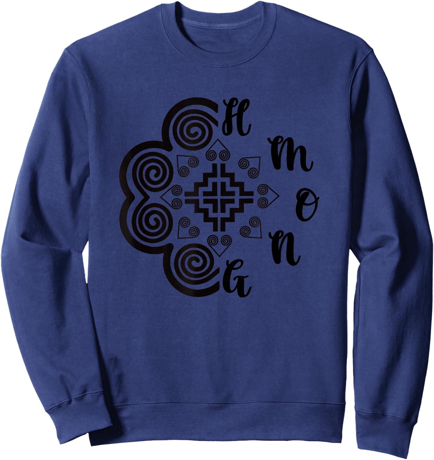 Elephant foot print with word Hmong Sweatshirt - Sweatshirt | Navy