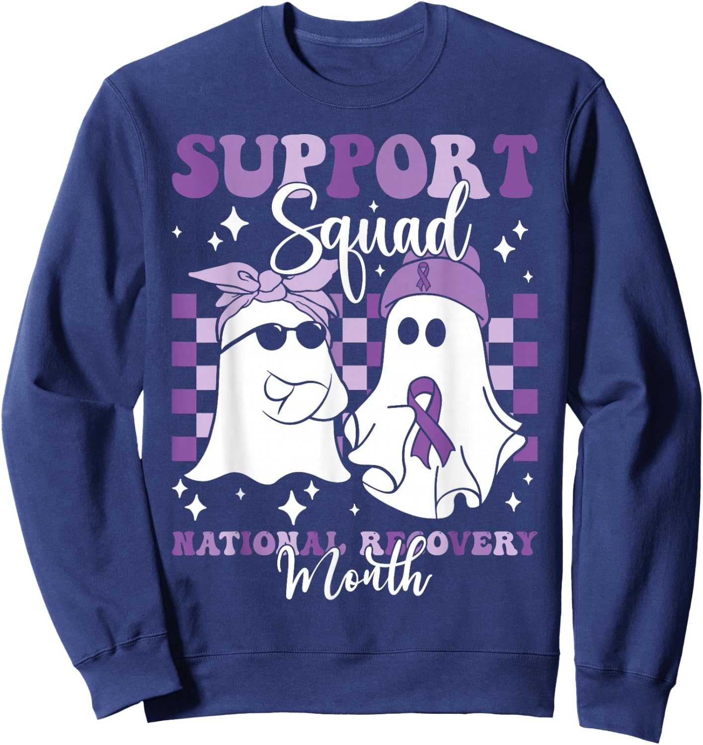 Support Squad National Recovery Month Addiction Recovery Sweatshirt - Sweatshirt | Navy