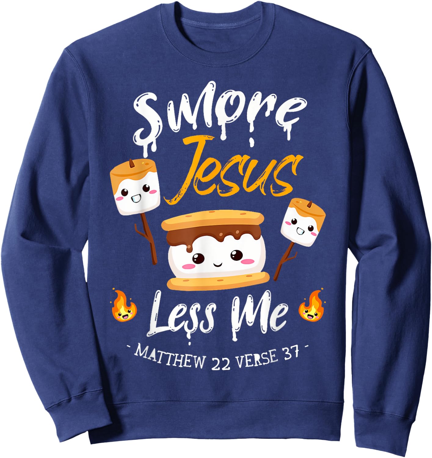 Smore Jesus Less Me Christian Camping Camper Lover Sweatshirt - Sweatshirt | Navy
