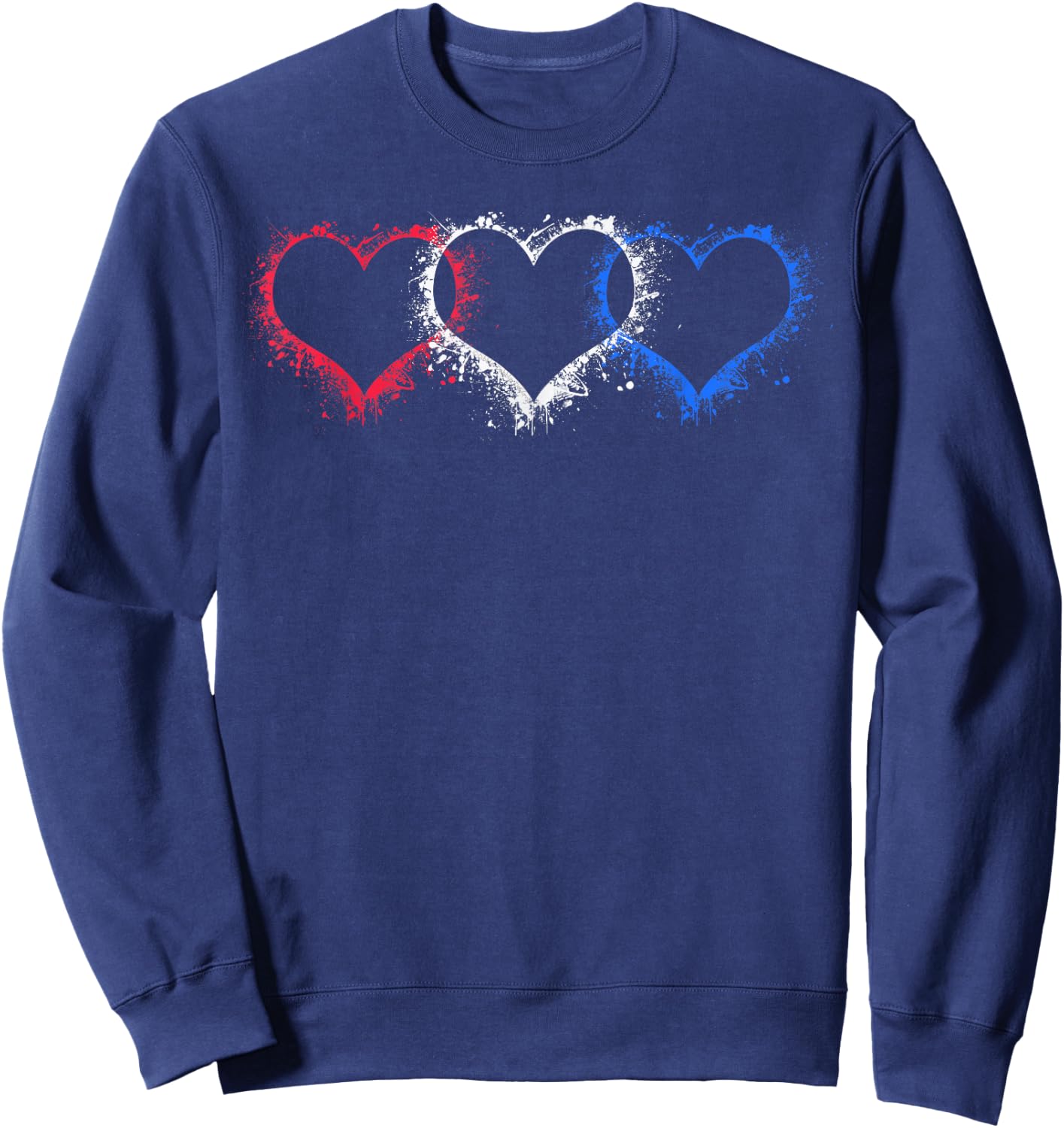 Patriotic USA American Hearts Armed Forces 4th of July Sweatshirt - Sweatshirt | Navy