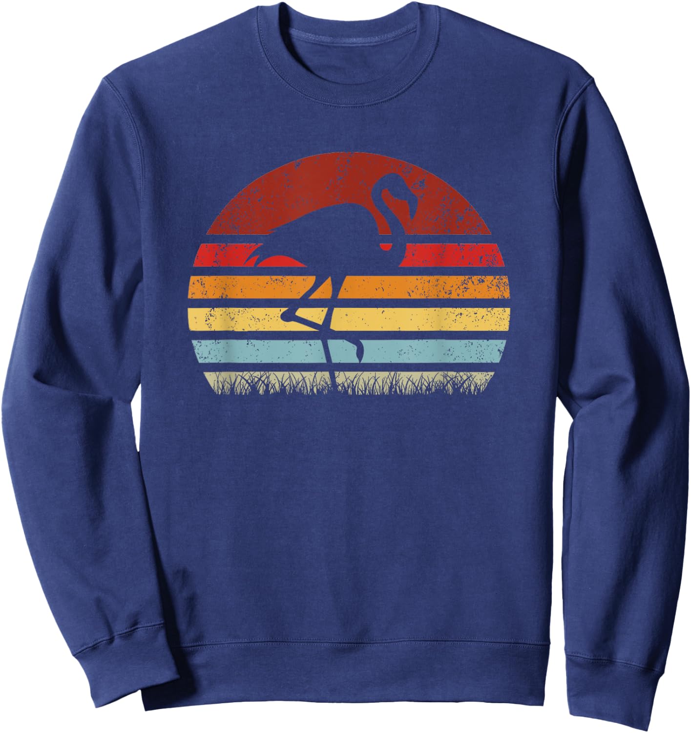 Vintage Sunset Flamingo, Boy Girl Funny Sweatshirt - Sweatshirt | Navy