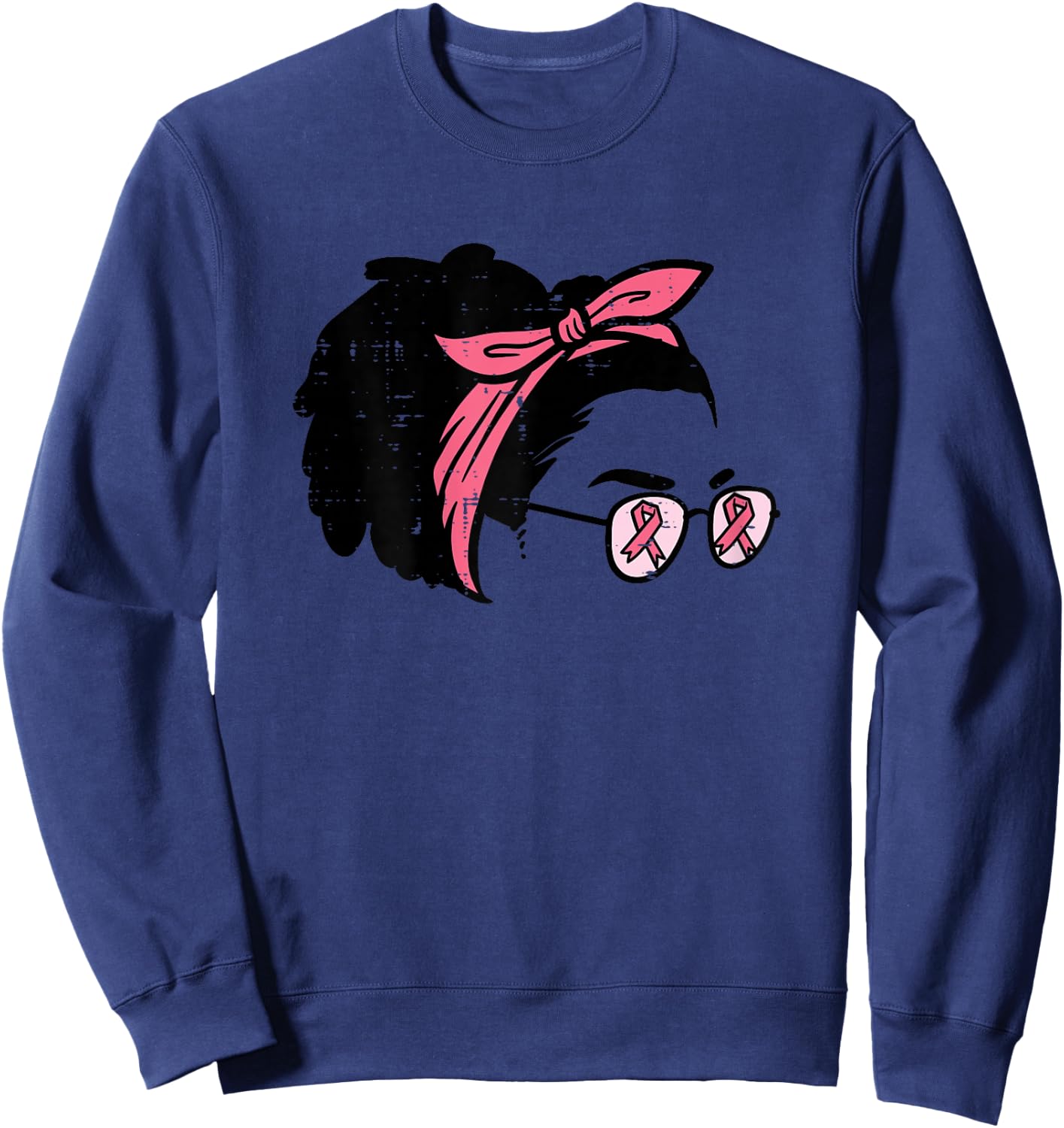 Black Girl Breast Cancer Awareness Survivor African Women Sweatshirt - Sweatshirt | Navy