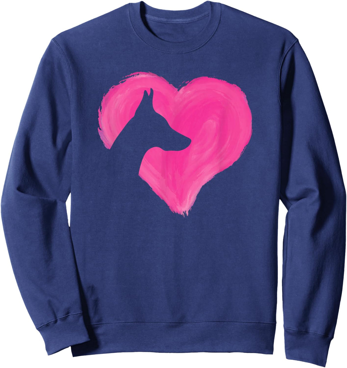 Doberman Heart Silhouette Dobermann Family Breed Dog Sweatshirt - Sweatshirt | Navy