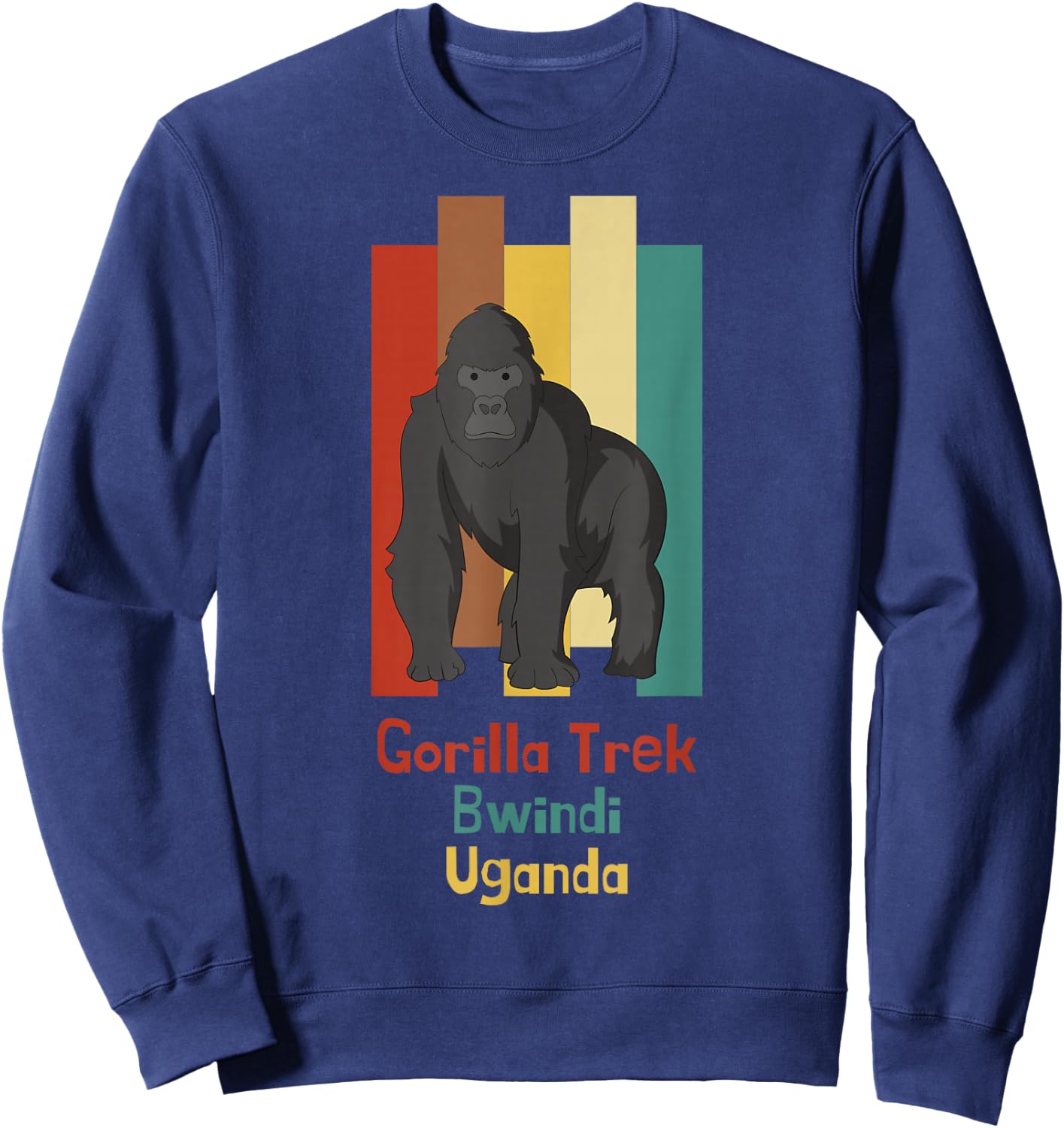 Gorilla Trekking Bwindi Impenetrable Uganda Safari Souvenir Sweatshirt - Sweatshirt | Navy