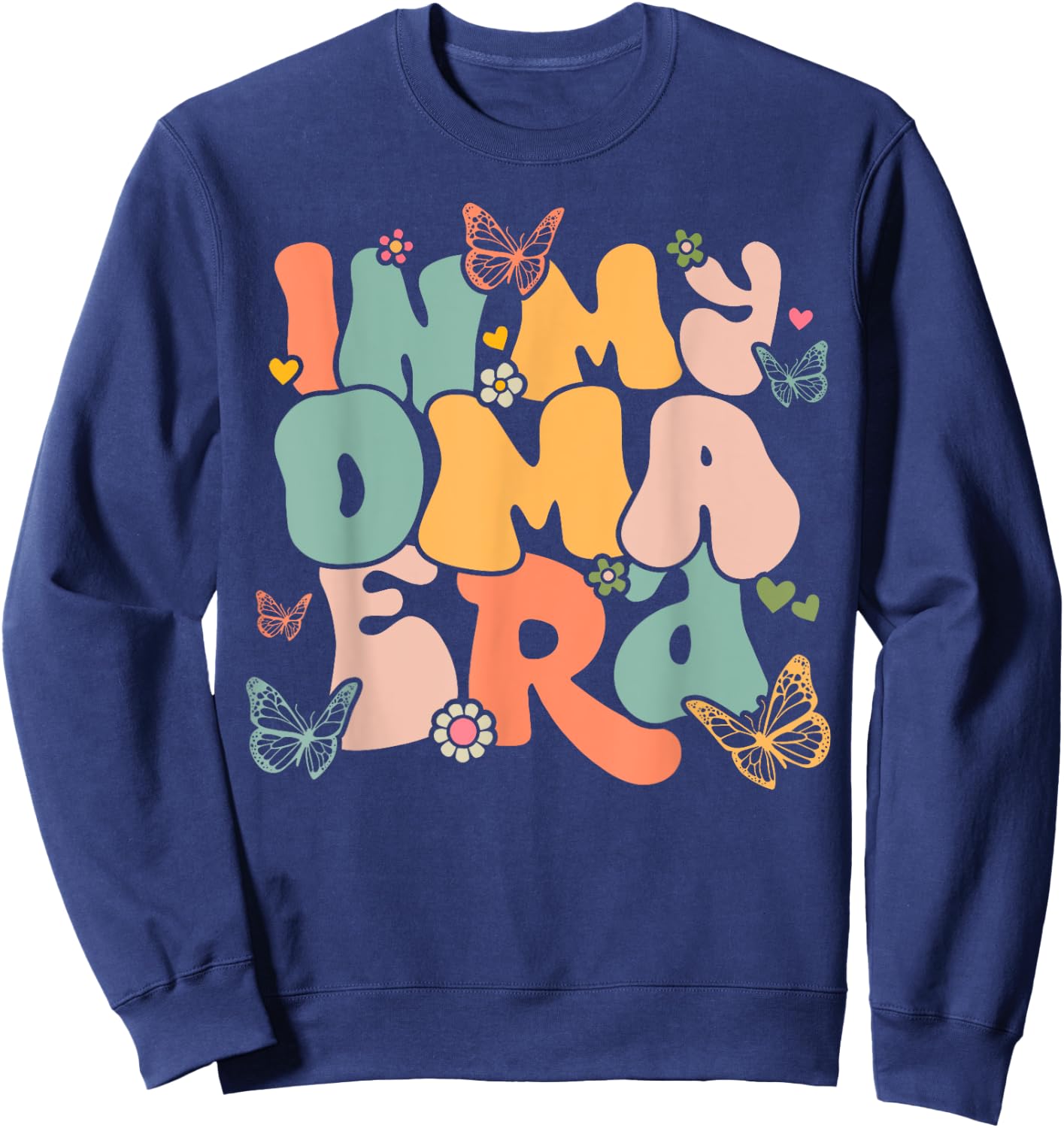 Retro Groovy In My Oma Era Mother's Day Sweatshirt - Sweatshirt | Navy