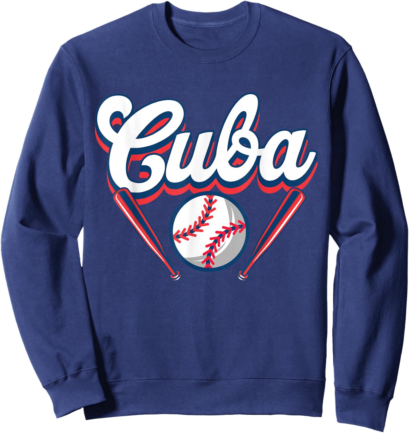 Cuba Baseball Player Cuban Baseball Fans Sweatshirt - Sweatshirt | Navy