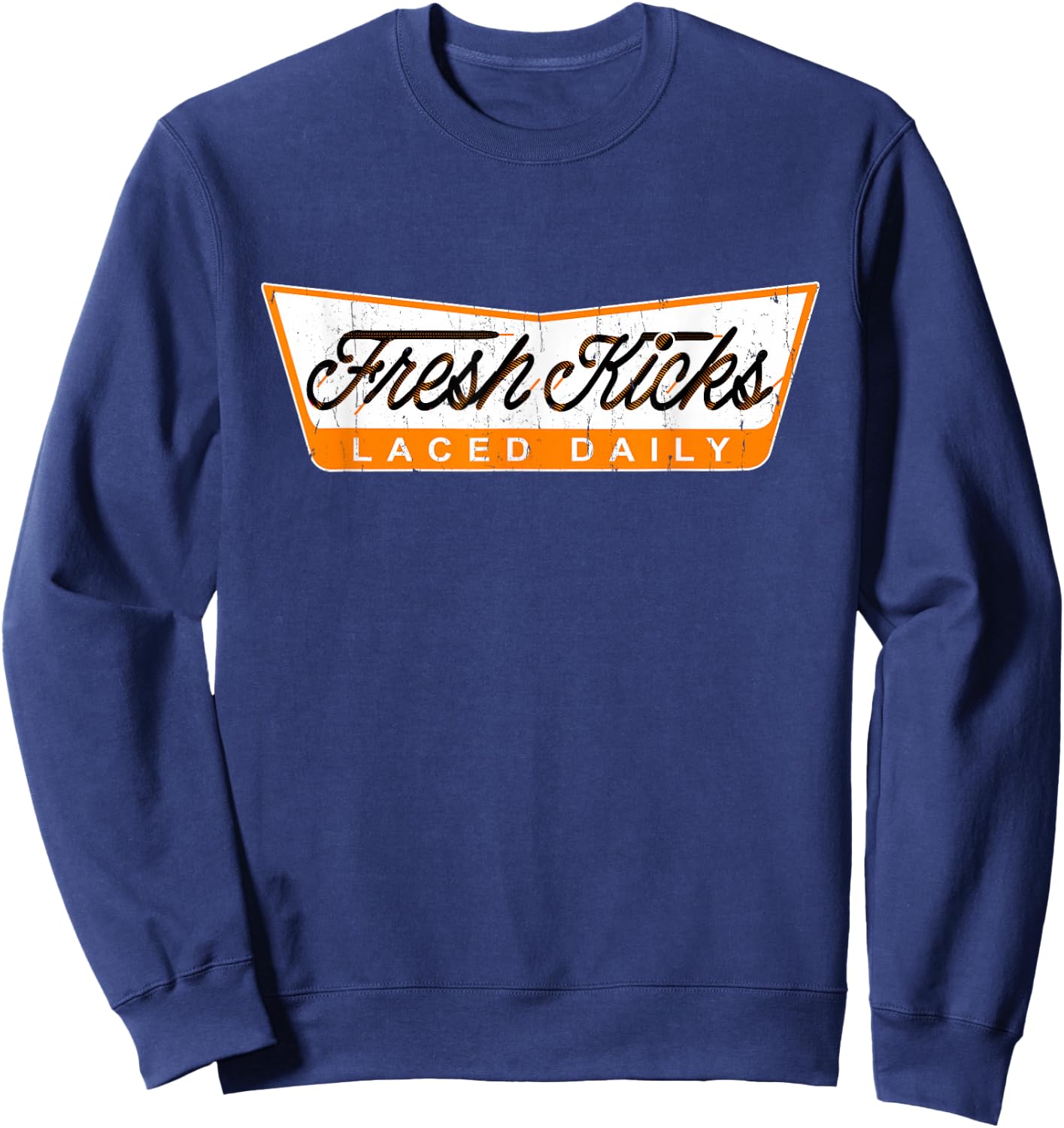 Orange Fresh Kicks Orange Graphic , Small, Black Sweatshirt - Sweatshirt | Navy
