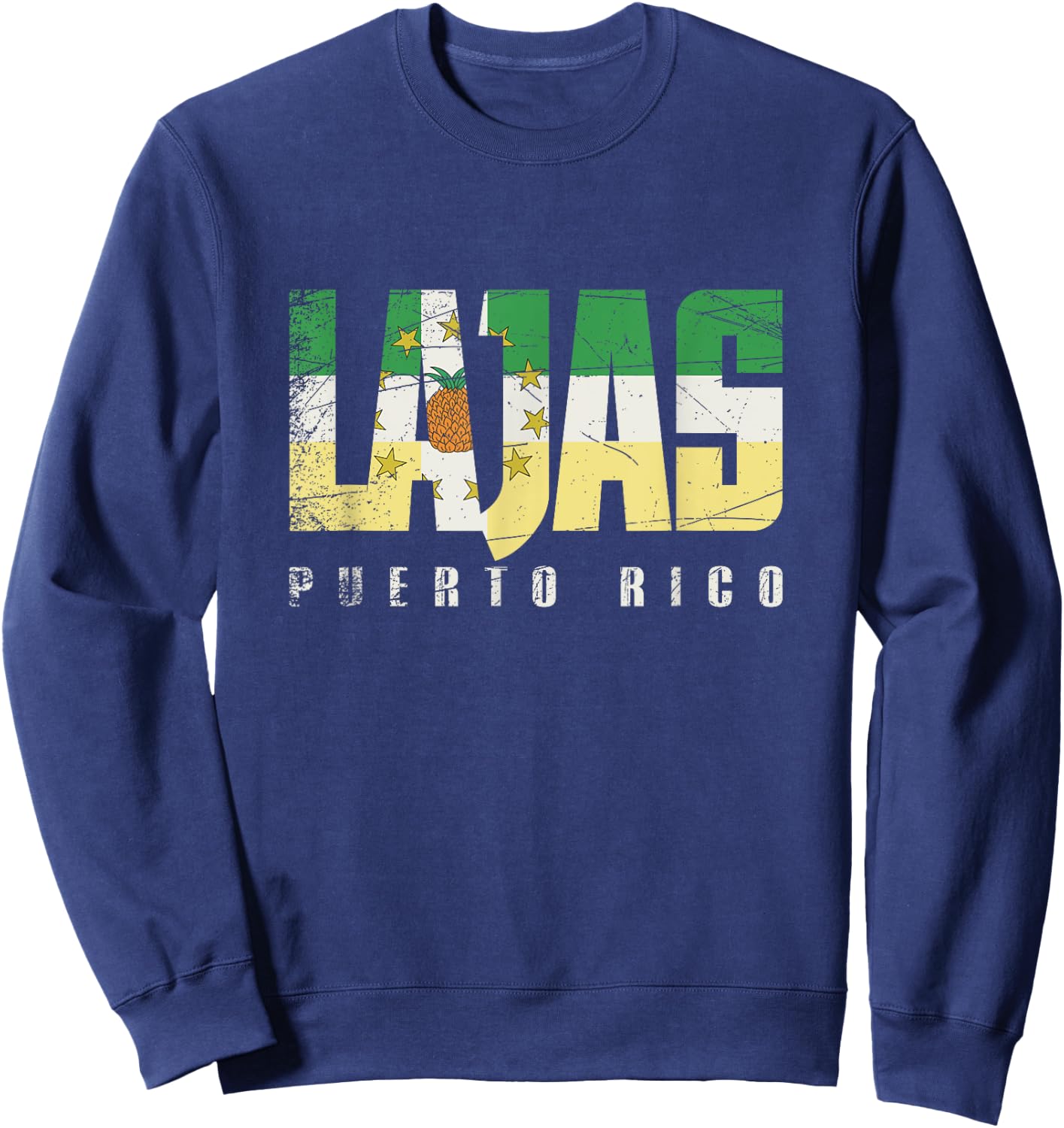 Lajas City in Puerto Rico, Lajas Flag Sweatshirt - Sweatshirt | Navy