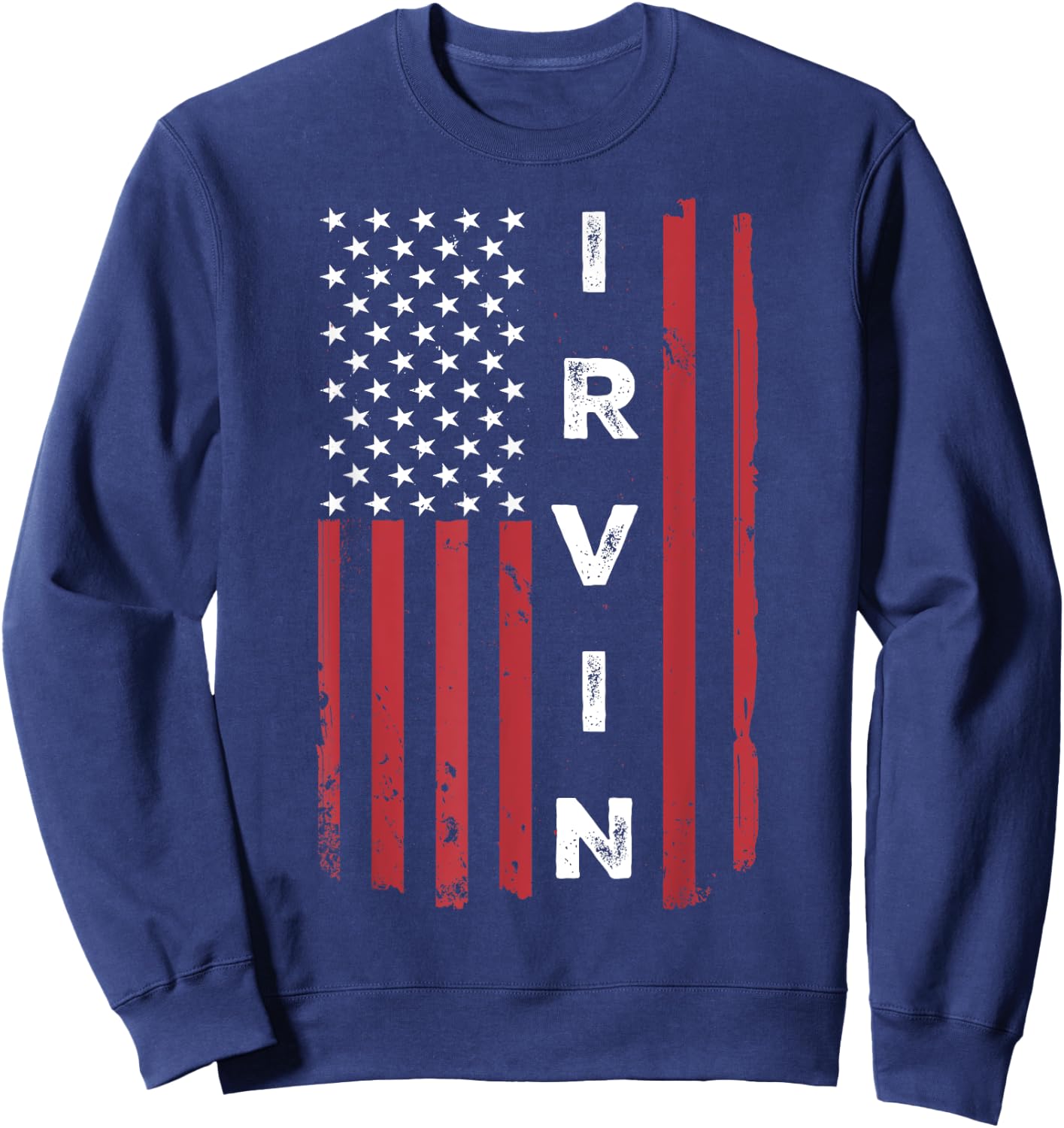 Irvin USA Flag American Flag Patriotic Sweatshirt - Sweatshirt | Navy
