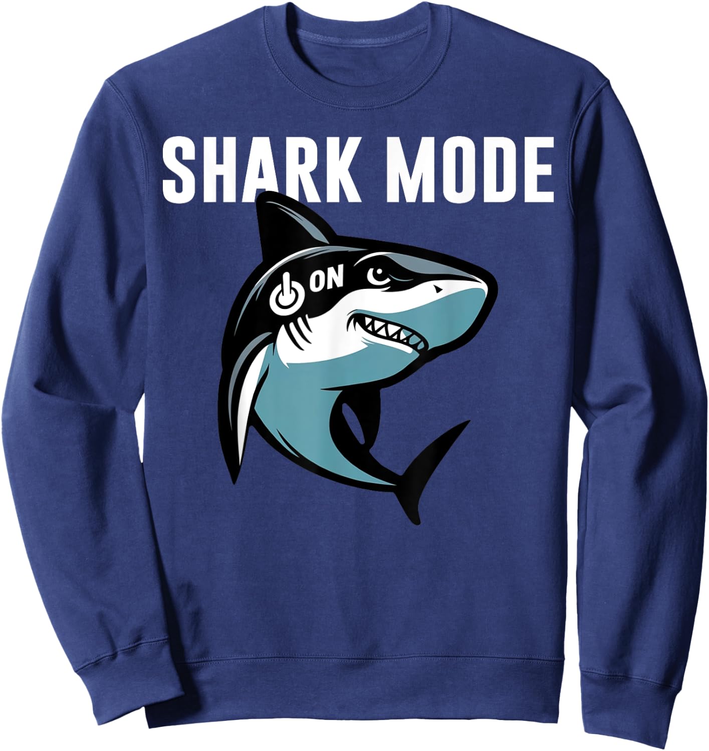Cool Shark Shark Mode On Beach Funny Shark Sweatshirt - Sweatshirt | Navy